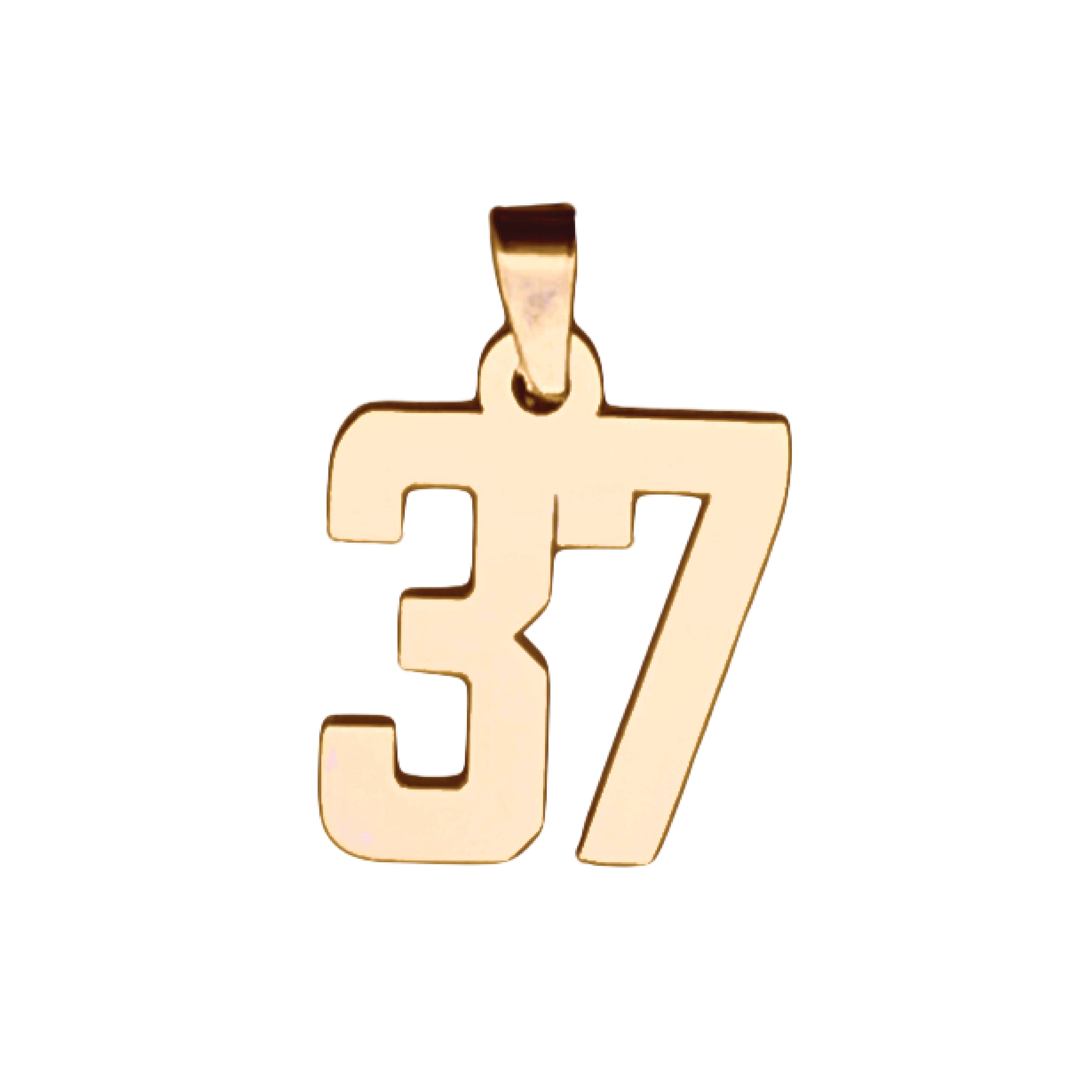 Custom Number Pendant Necklace - 14K Gold Plated Stainless Steel