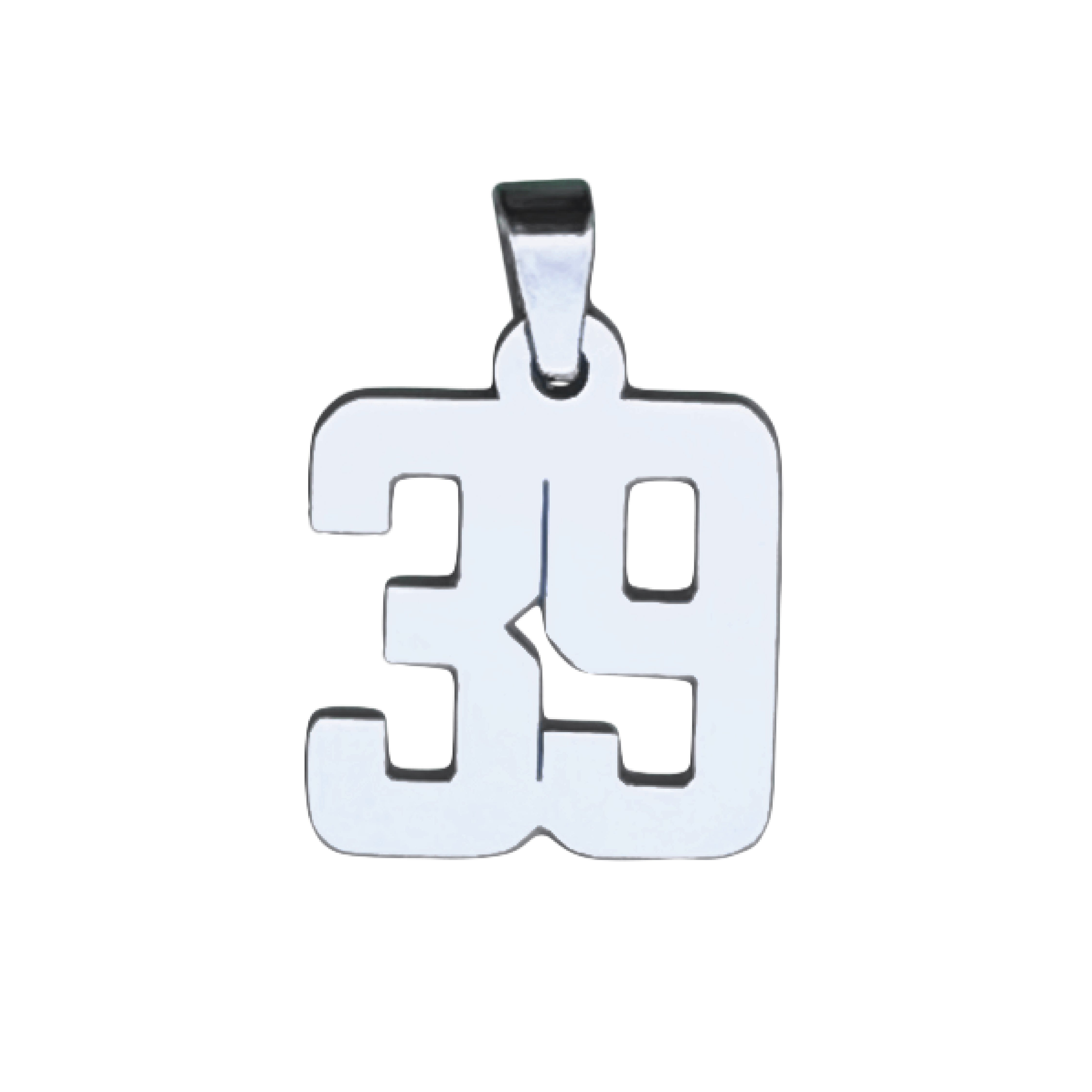 Custom Number Pendant Necklace - Stainless Steel