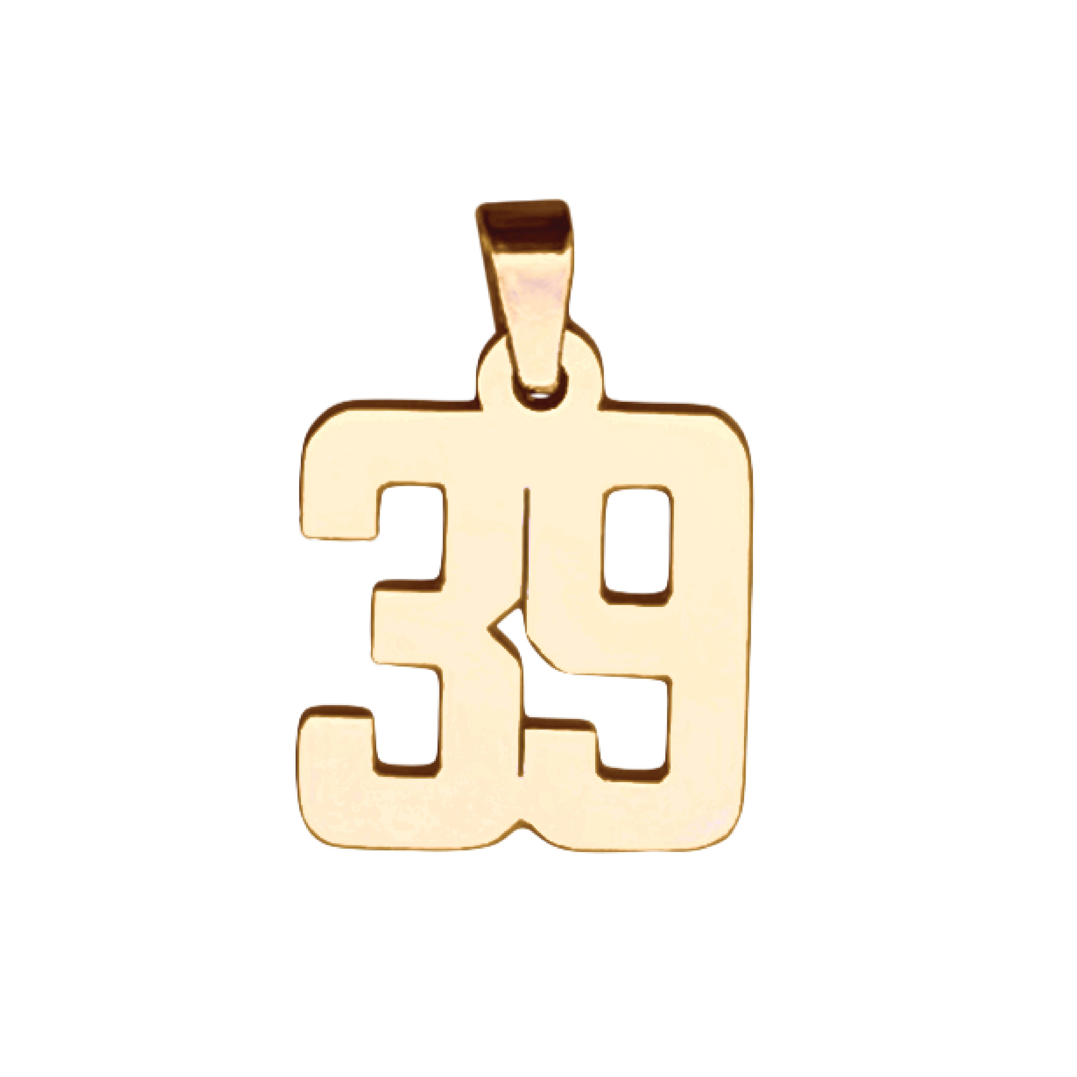 Custom Number Pendant Necklace - 14K Gold Plated Stainless Steel