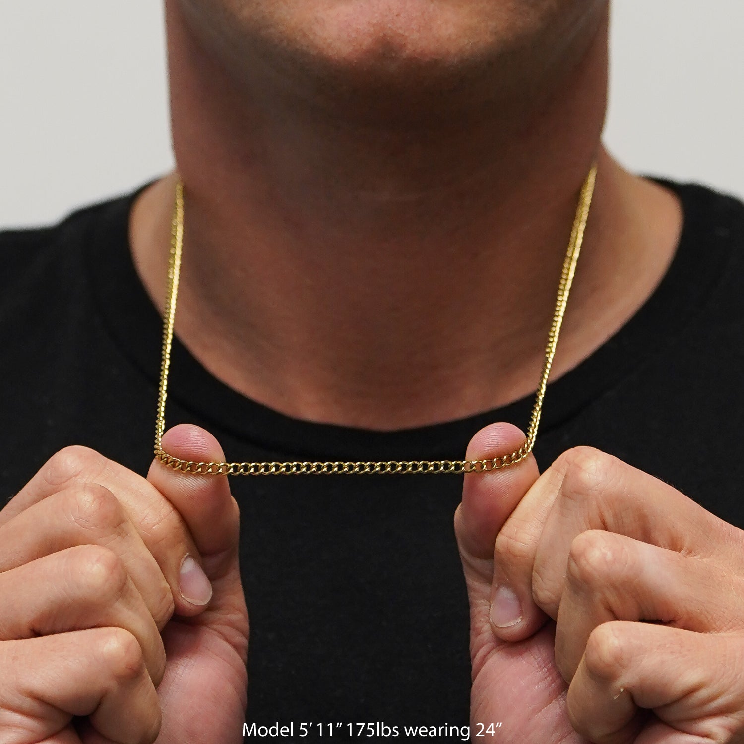 3mm Chain Necklace - 14K Gold Plated Stainless Steel