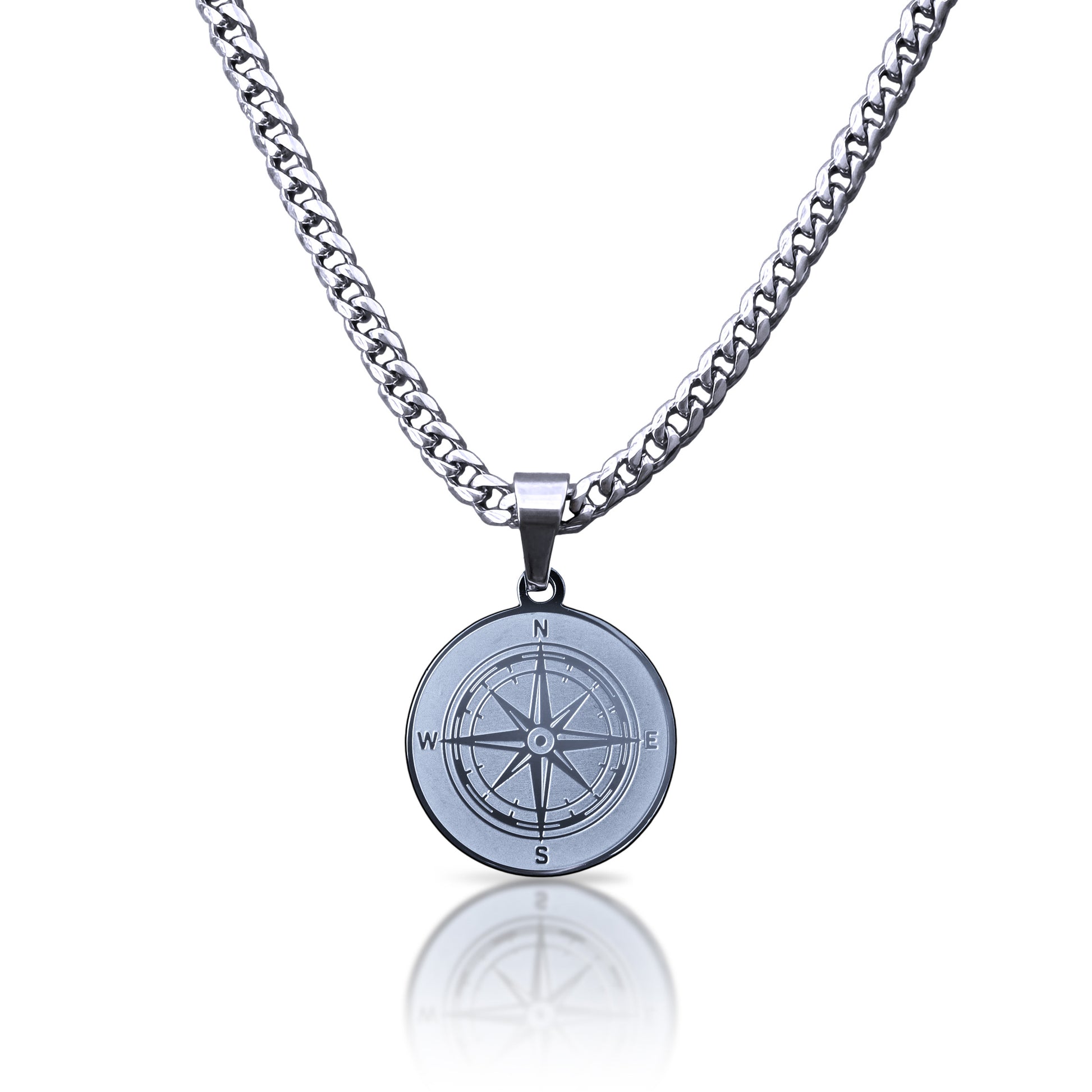 Pro Compass Pendant Necklace - Stainless Steel