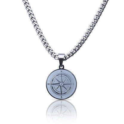 Pro Compass Pendant Necklace - Stainless Steel