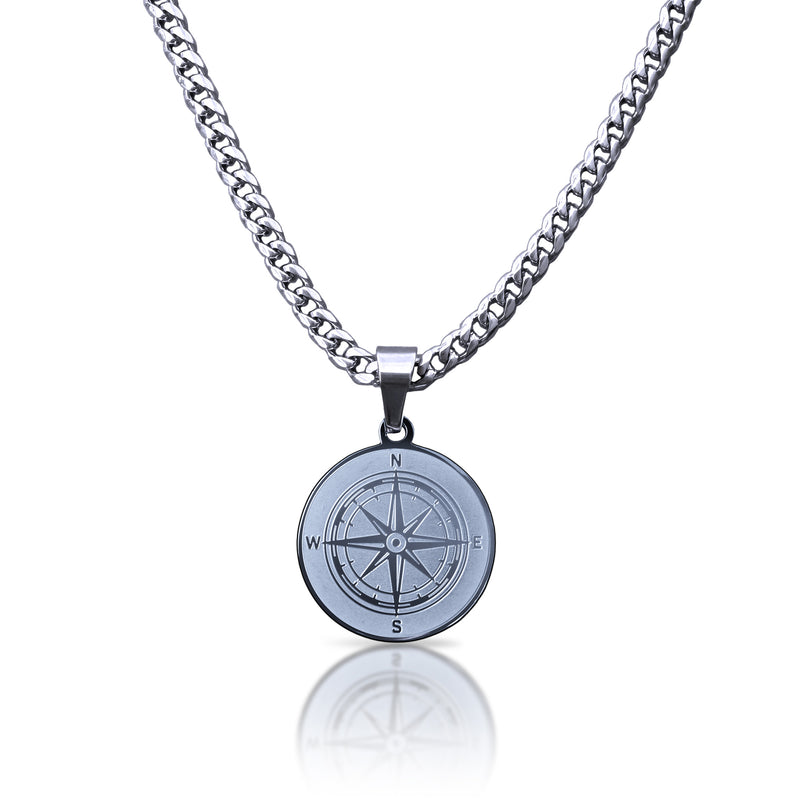 Pro Compass Pendant Necklace - Stainless Steel