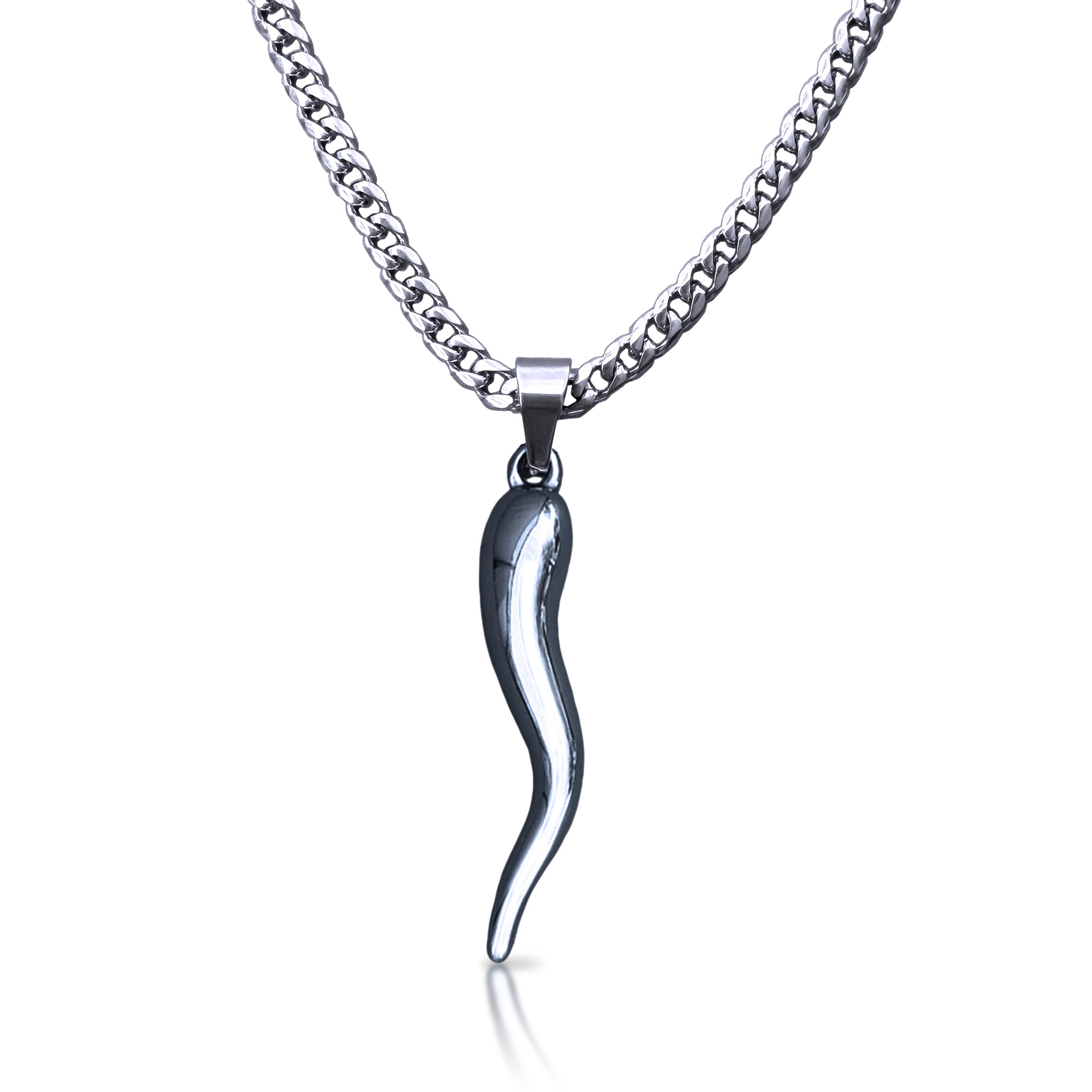 Pro Italian Horn Pendant Necklace - Stainless Steel
