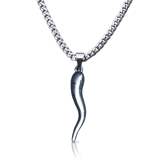 Pro Italian Horn Pendant Necklace - Stainless Steel