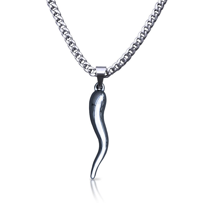 Pro Italian Horn Pendant Necklace - Stainless Steel