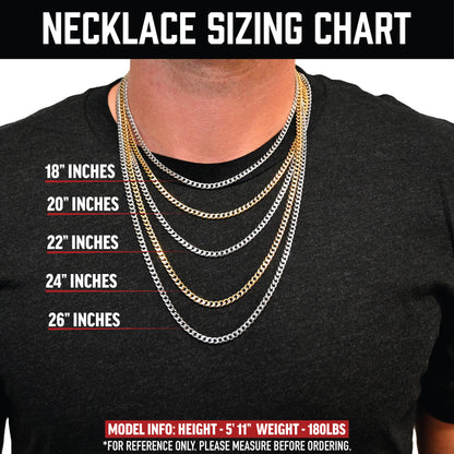 4.5mm Cuban Link Chain Necklace - Stainless Steel