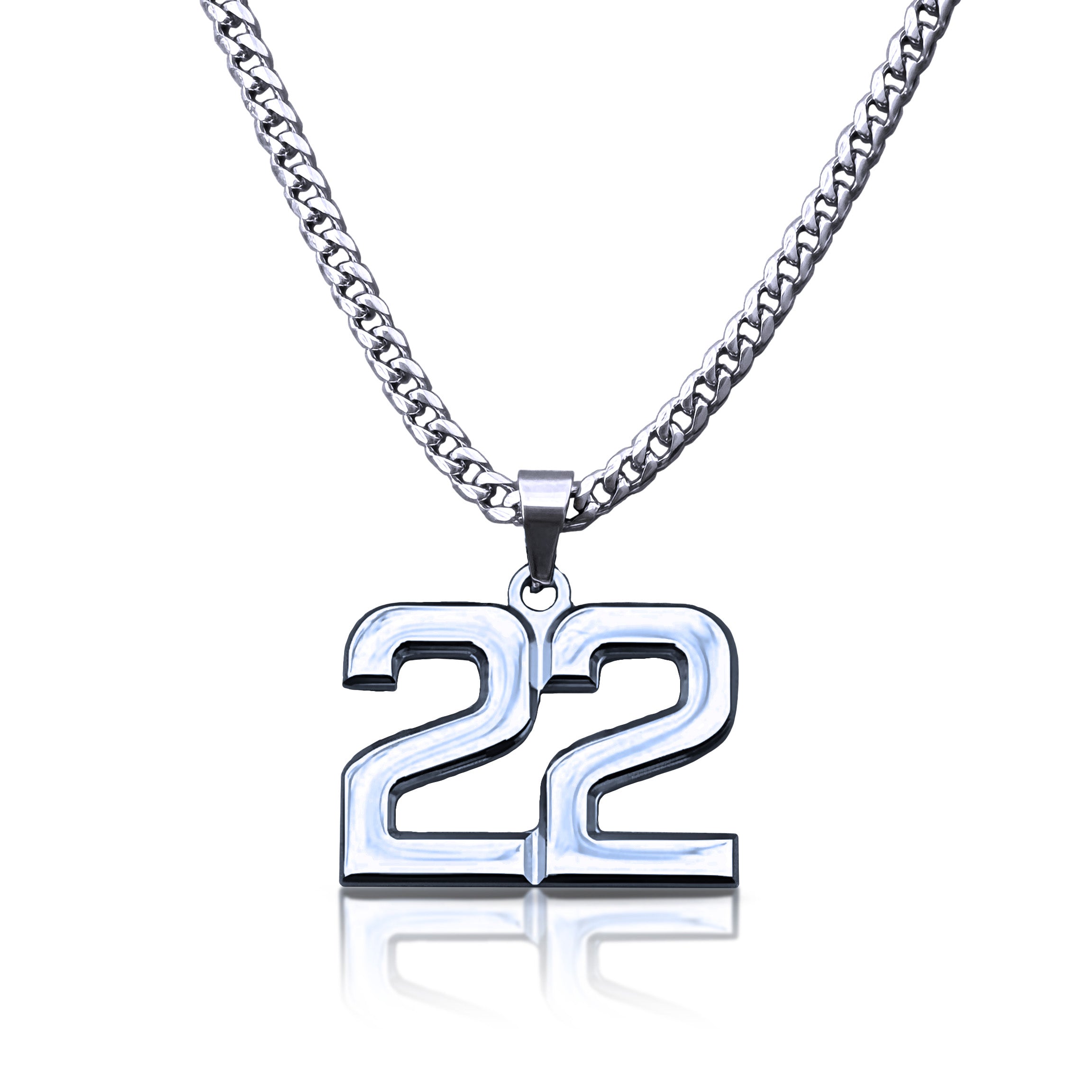 Pro Number Pendant Necklace - Stainless Steel