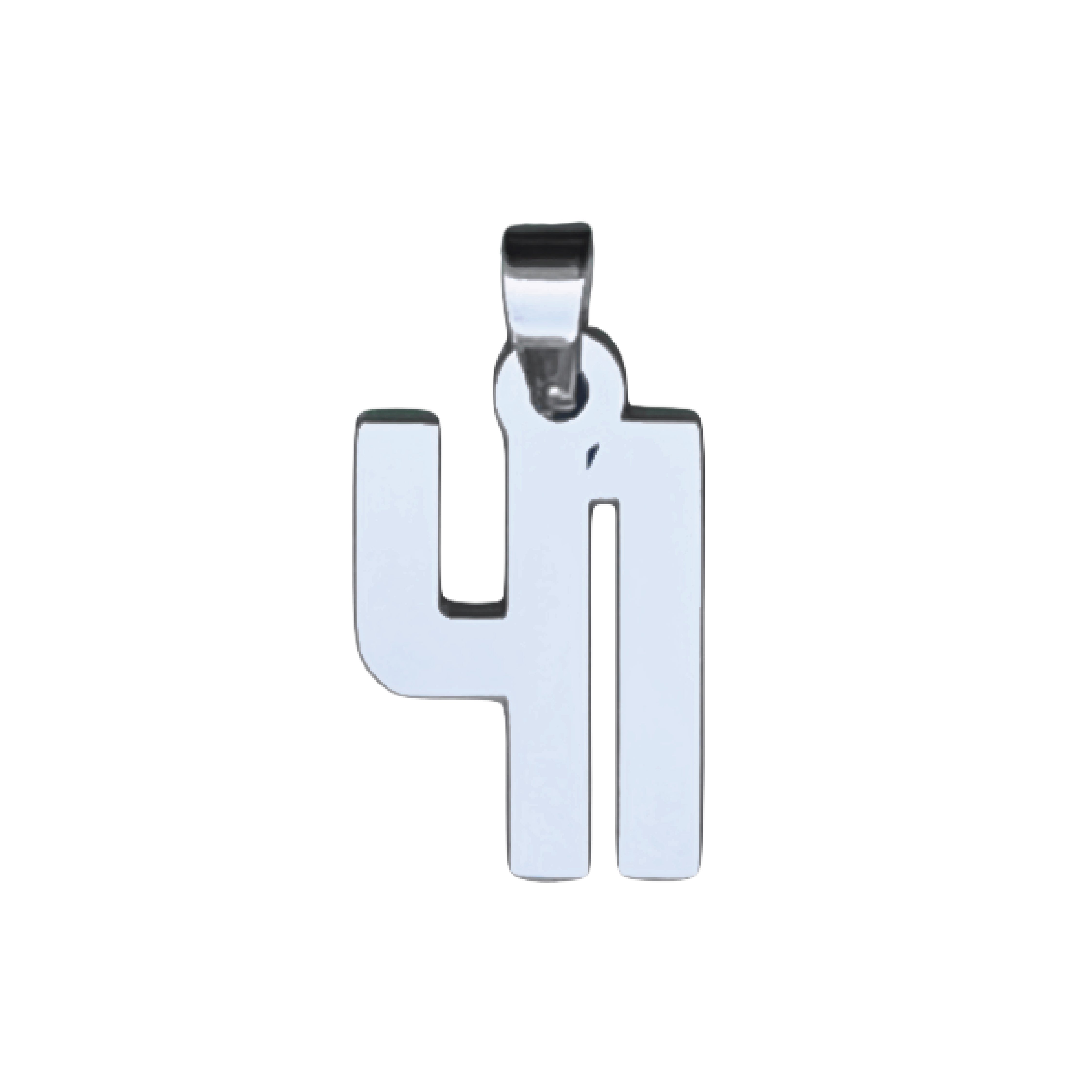 Custom Number Pendant Necklace - Stainless Steel