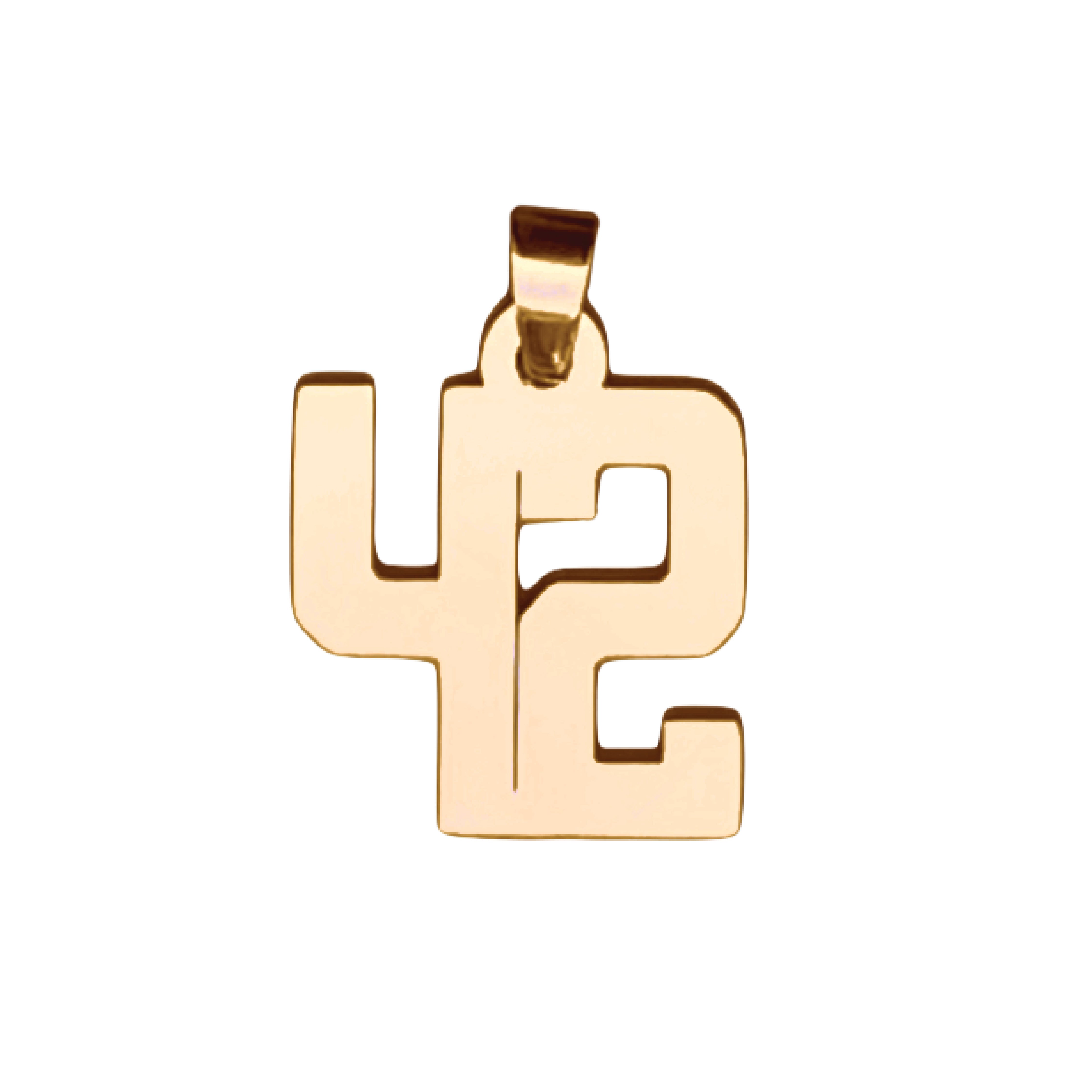 Custom Number Pendant Necklace - 14K Gold Plated Stainless Steel