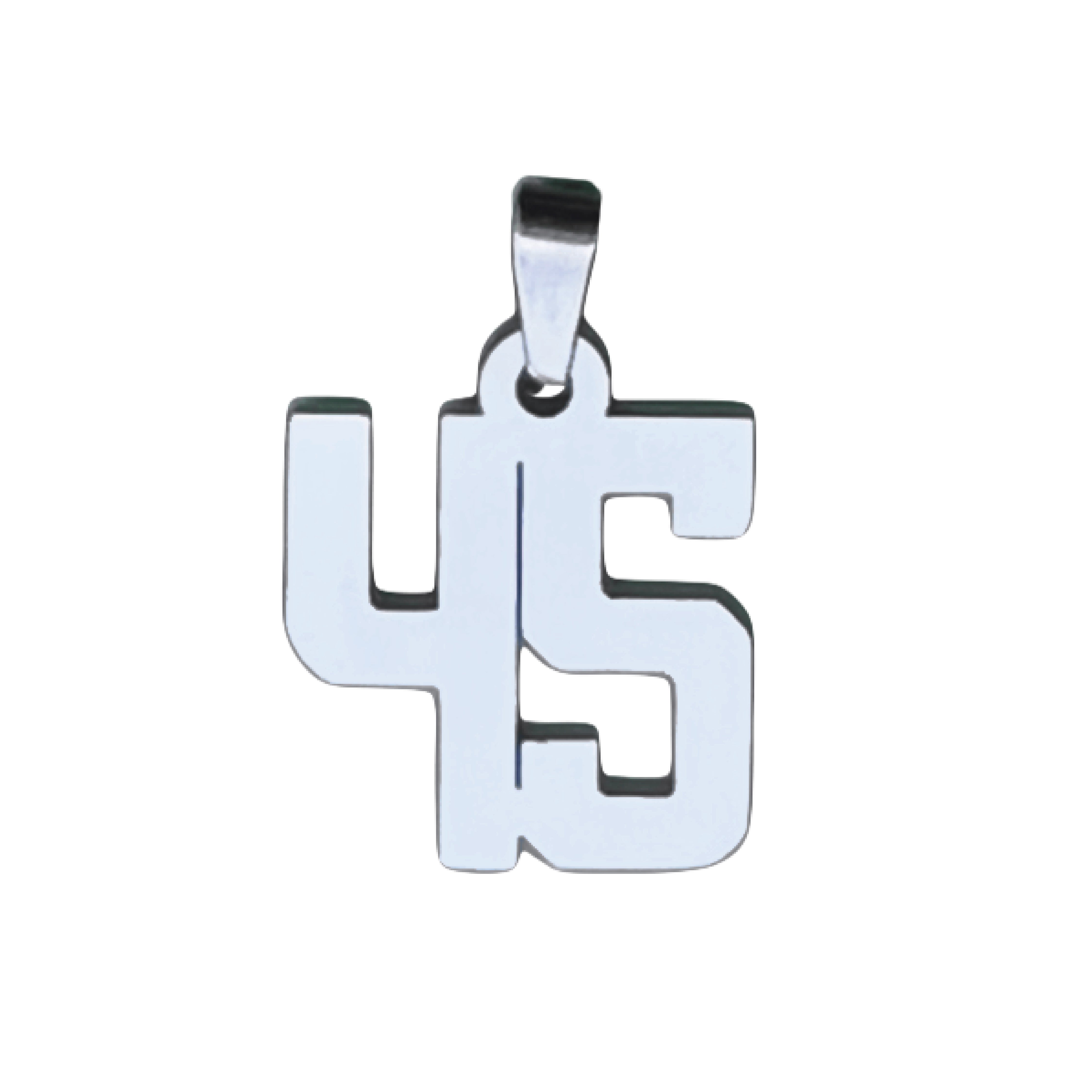 Custom Number Pendant Necklace - Stainless Steel