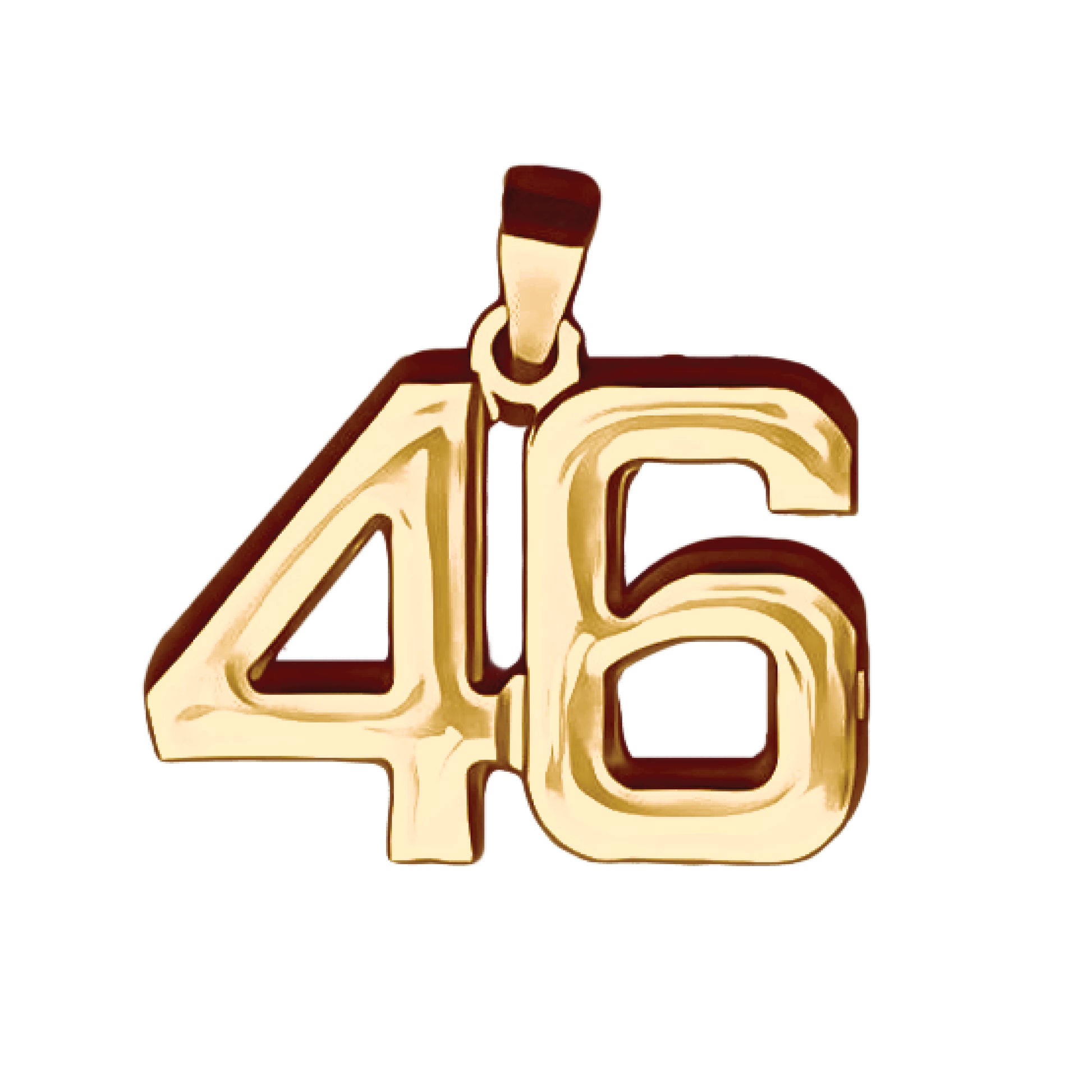 Pro Number Pendant - 14K Gold Plated Stainless Steel