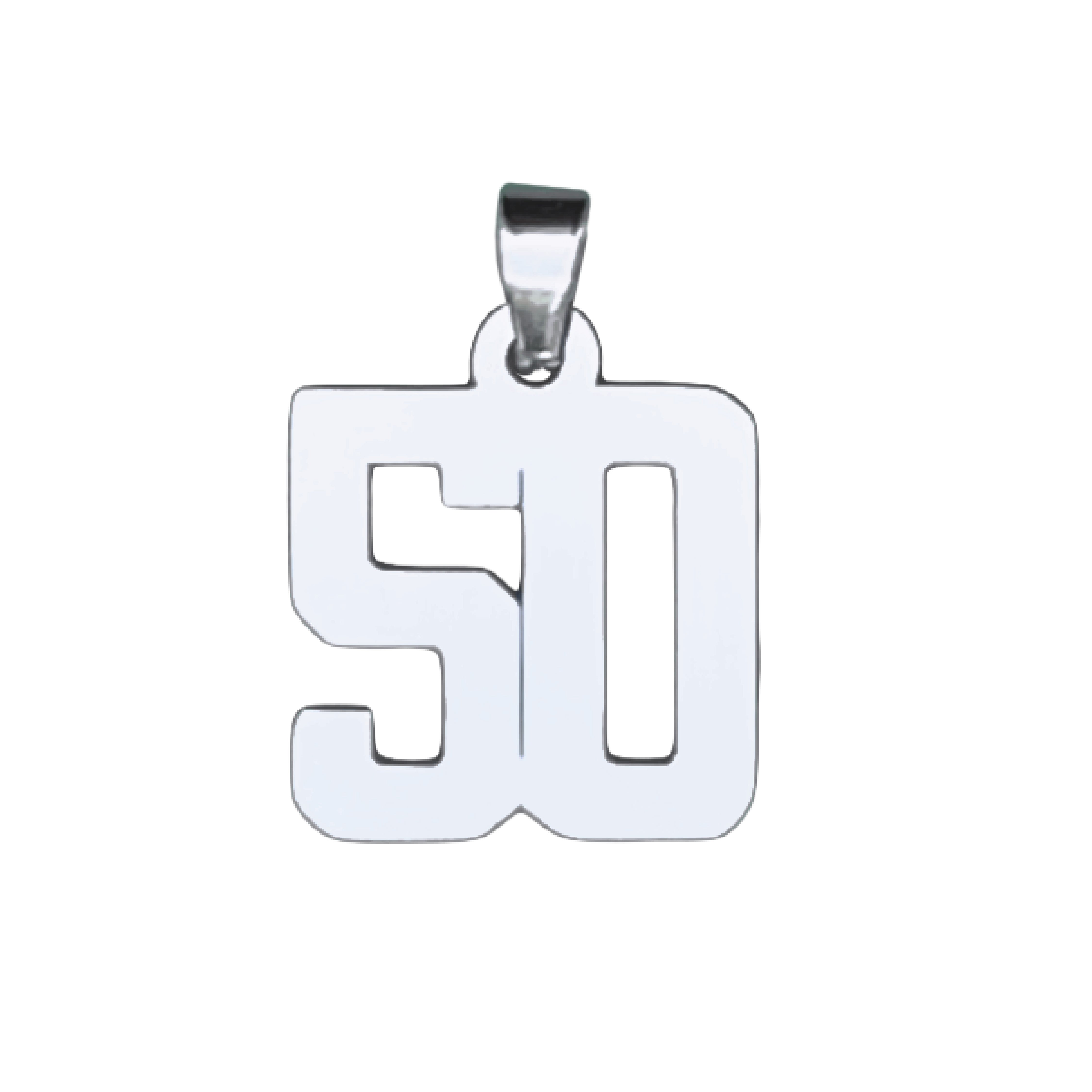 Custom Number Pendant Necklace - Stainless Steel