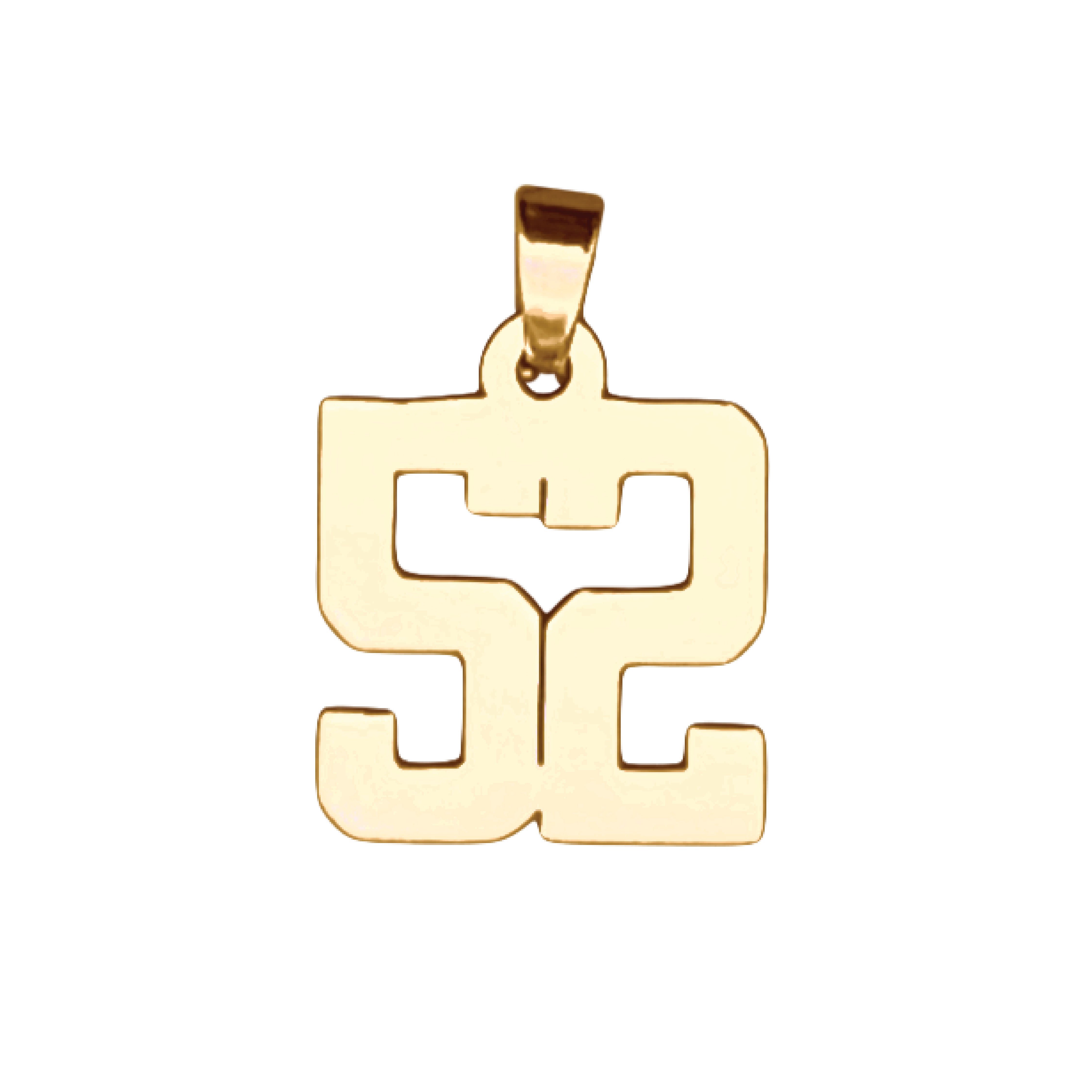 Custom Number Pendant Necklace - 14K Gold Plated Stainless Steel