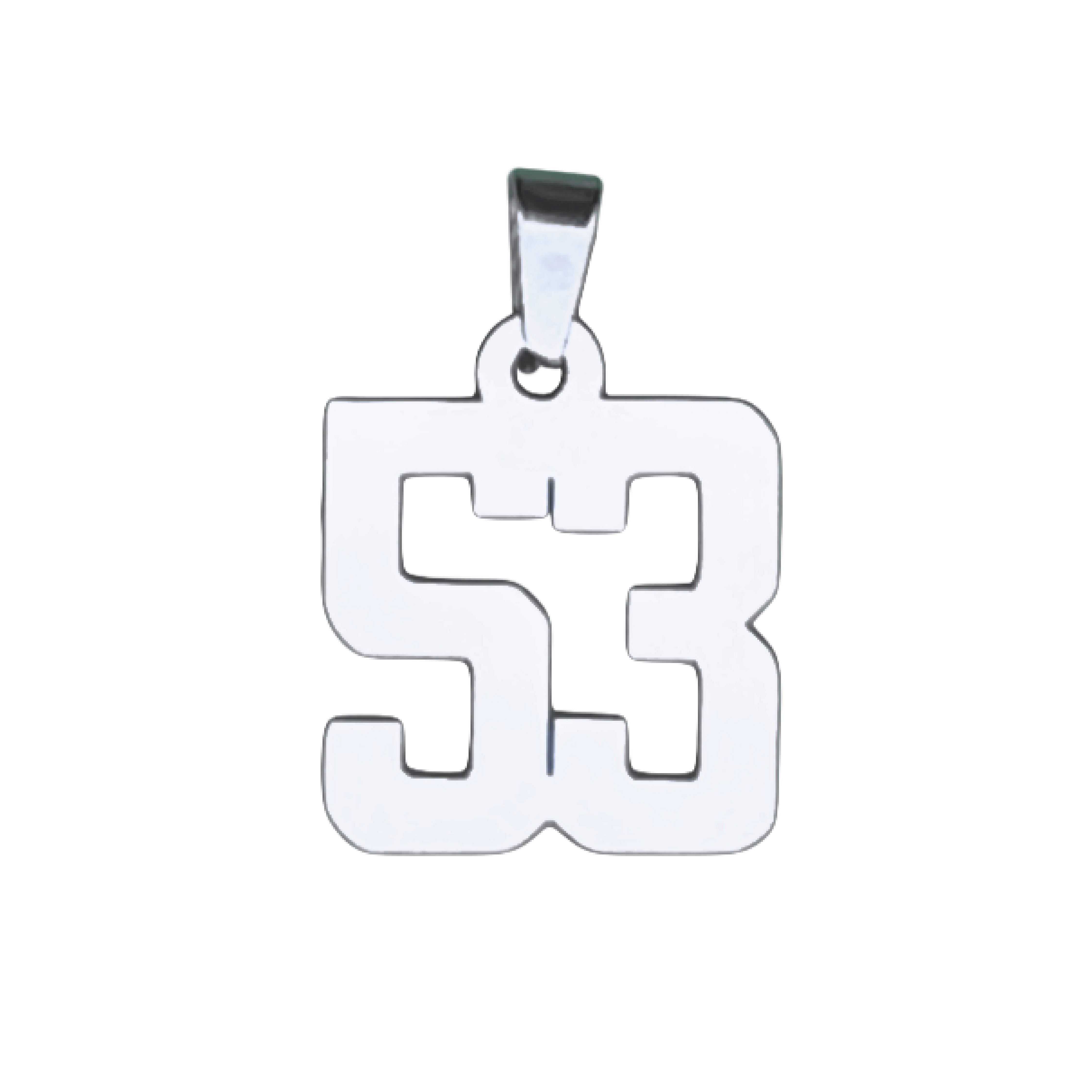Custom Number Pendant Necklace - Stainless Steel