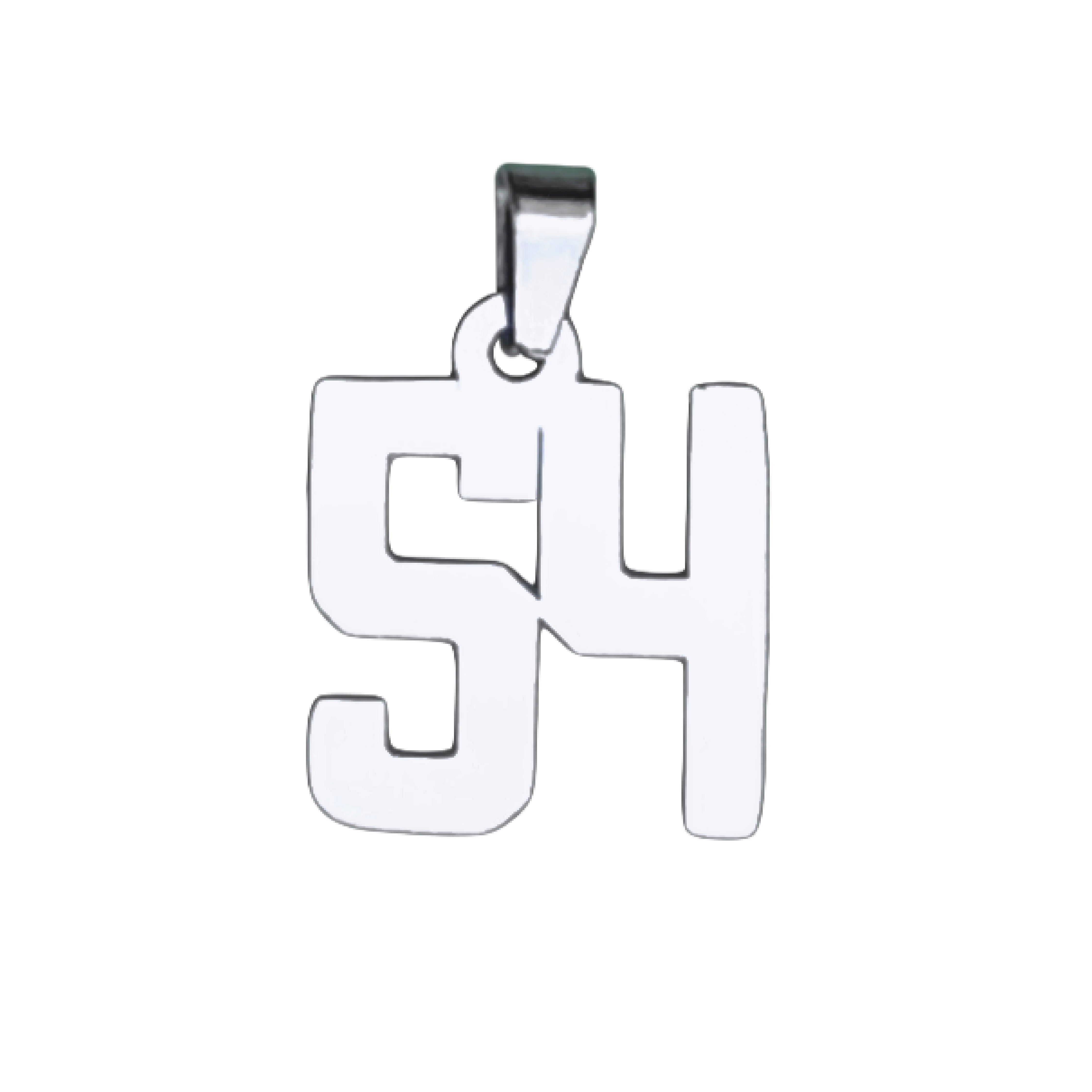 Custom Number Pendant Necklace - Stainless Steel