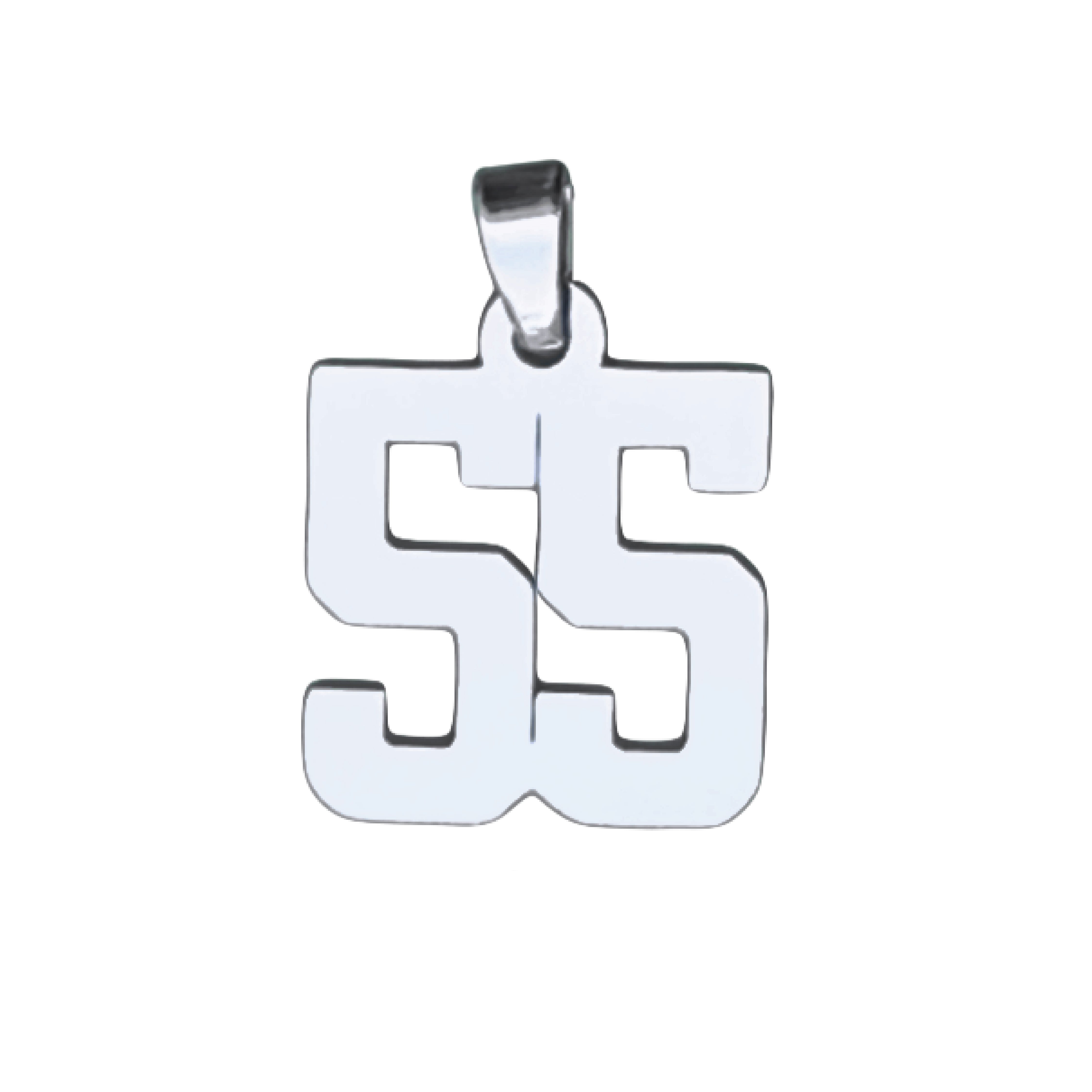 Custom Number Pendant Necklace - Stainless Steel