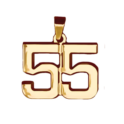 Pro Number Pendant - 14K Gold Plated Stainless Steel