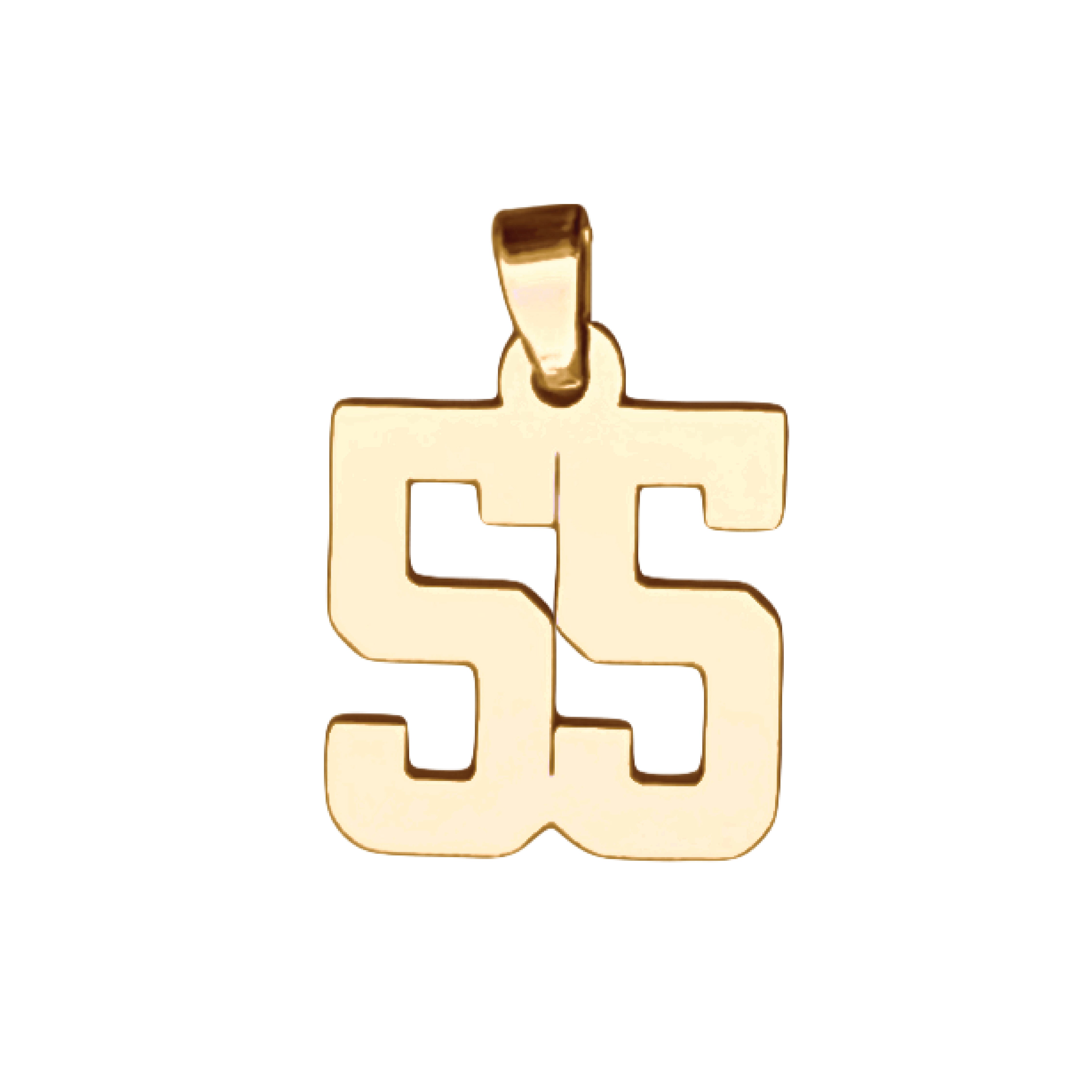 Custom Number Pendant Necklace - 14K Gold Plated Stainless Steel