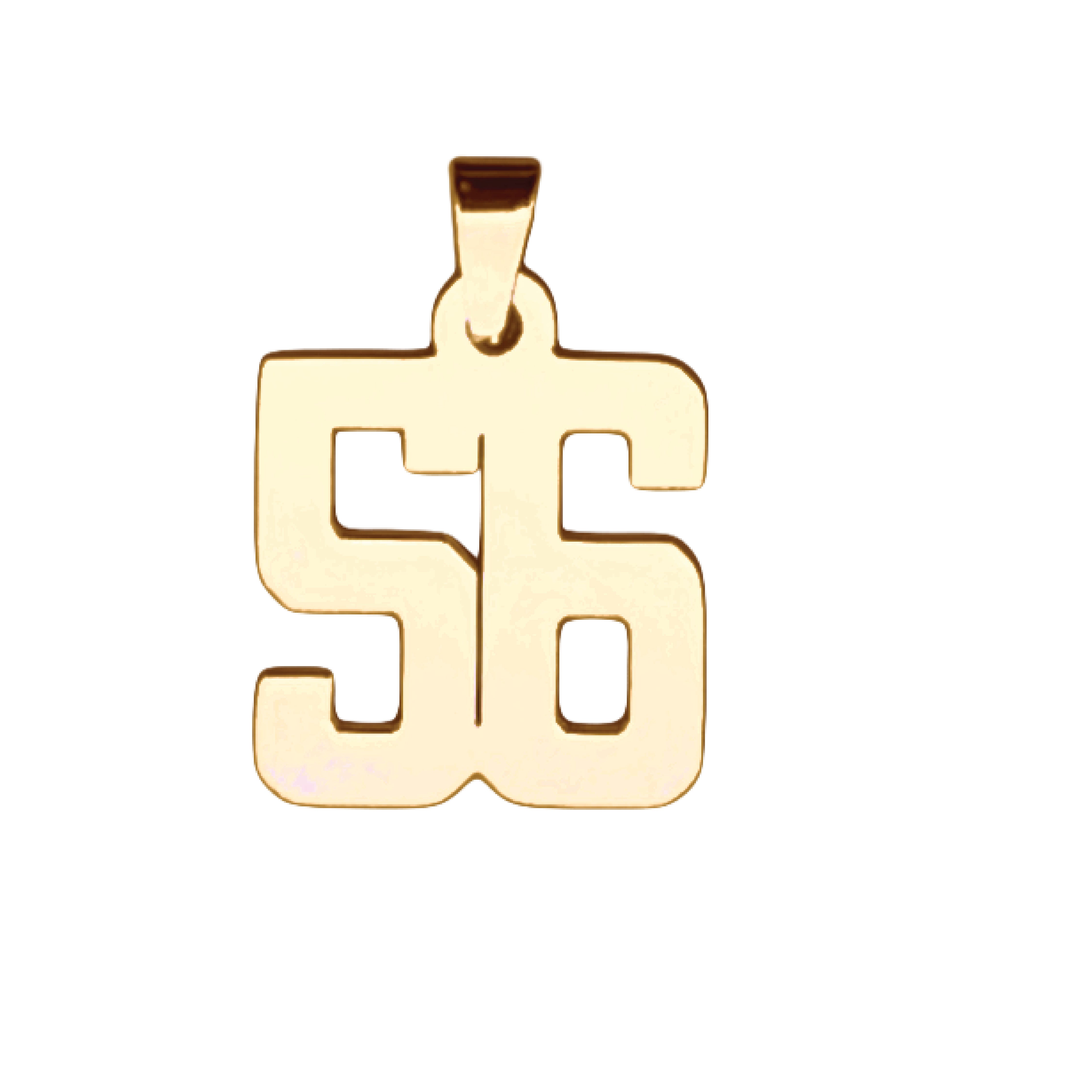 Custom Number Pendant Necklace - 14K Gold Plated Stainless Steel