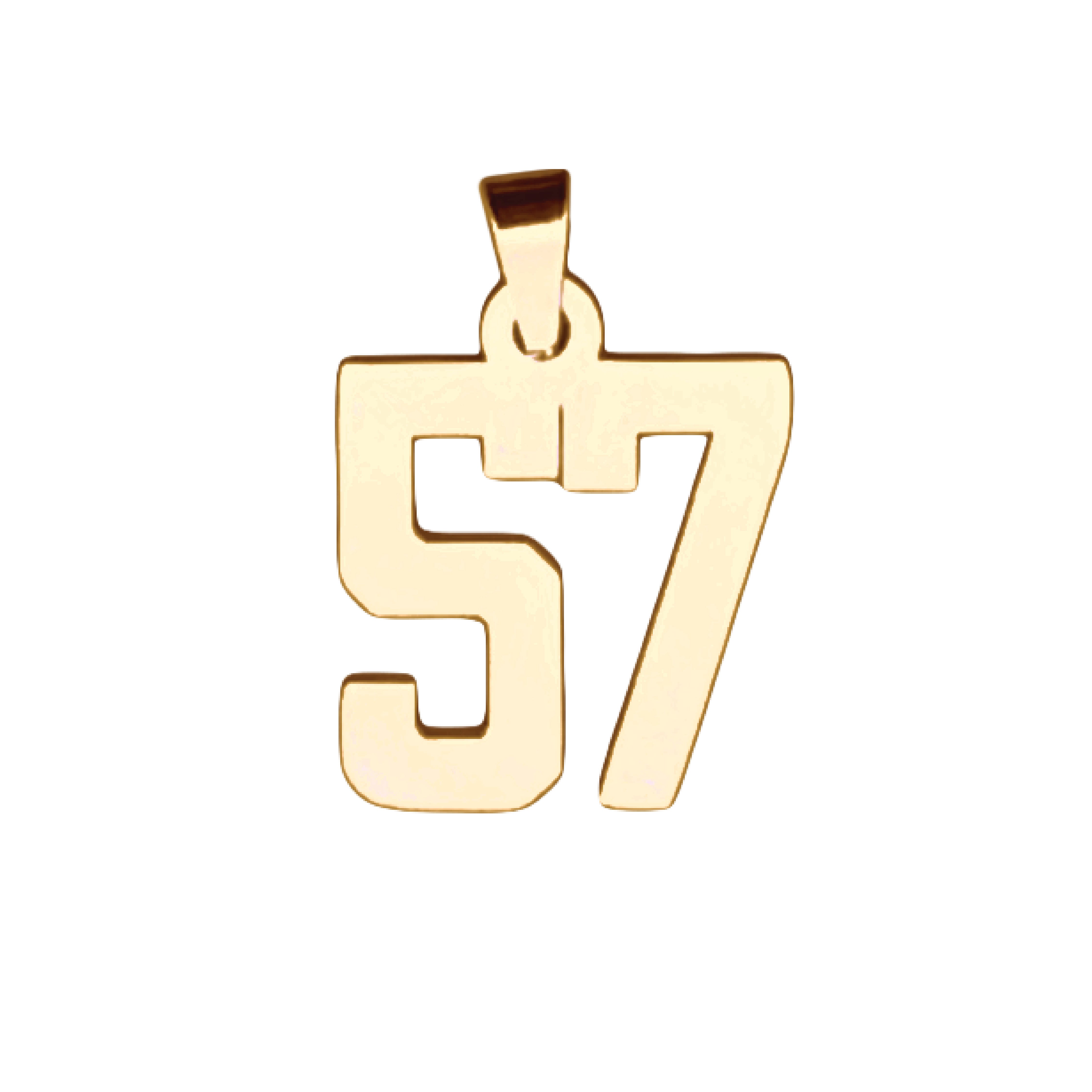 Custom Number Pendant Necklace - 14K Gold Plated Stainless Steel