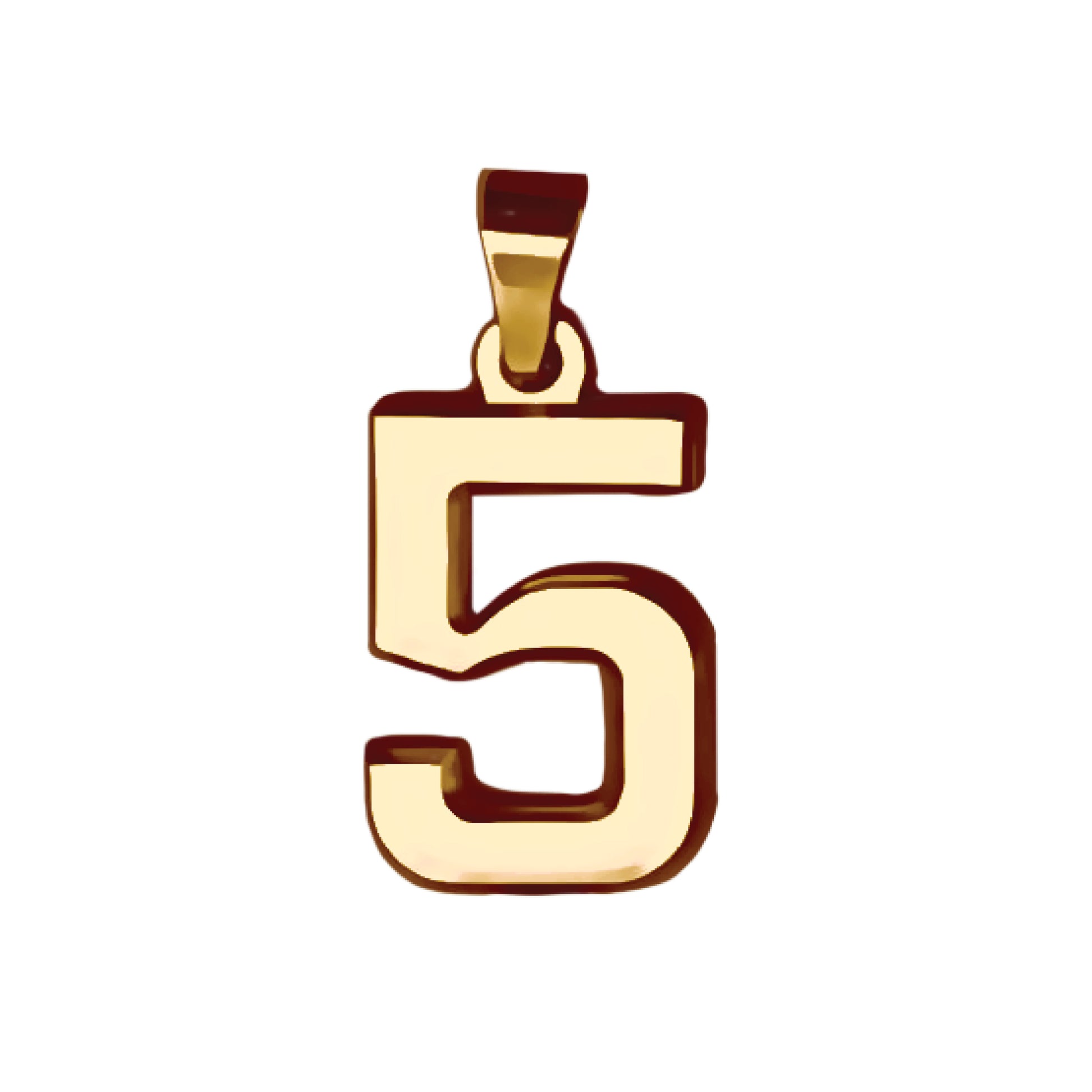 Pro Number Pendant - 14K Gold Plated Stainless Steel