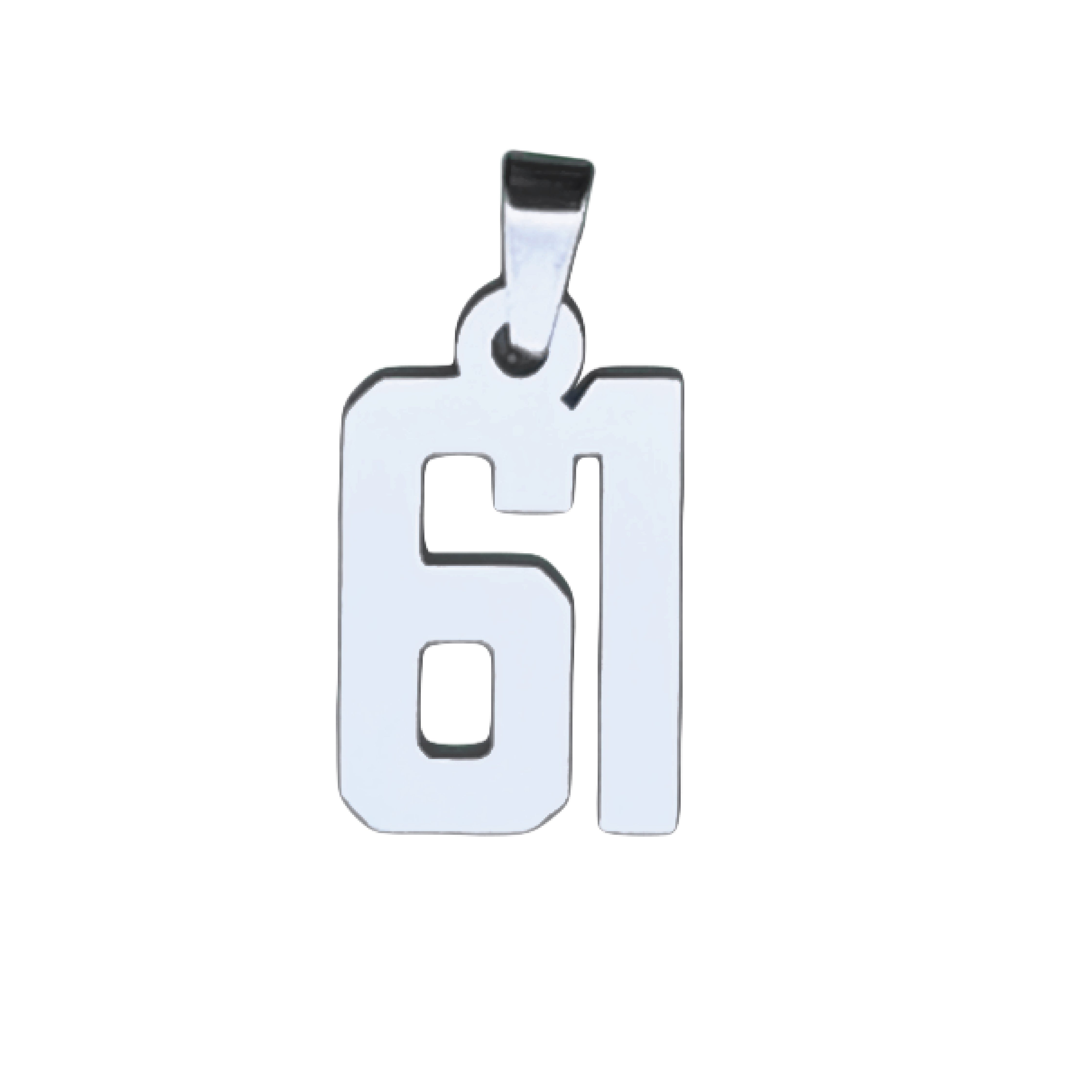 Custom Number Pendant Necklace - Stainless Steel