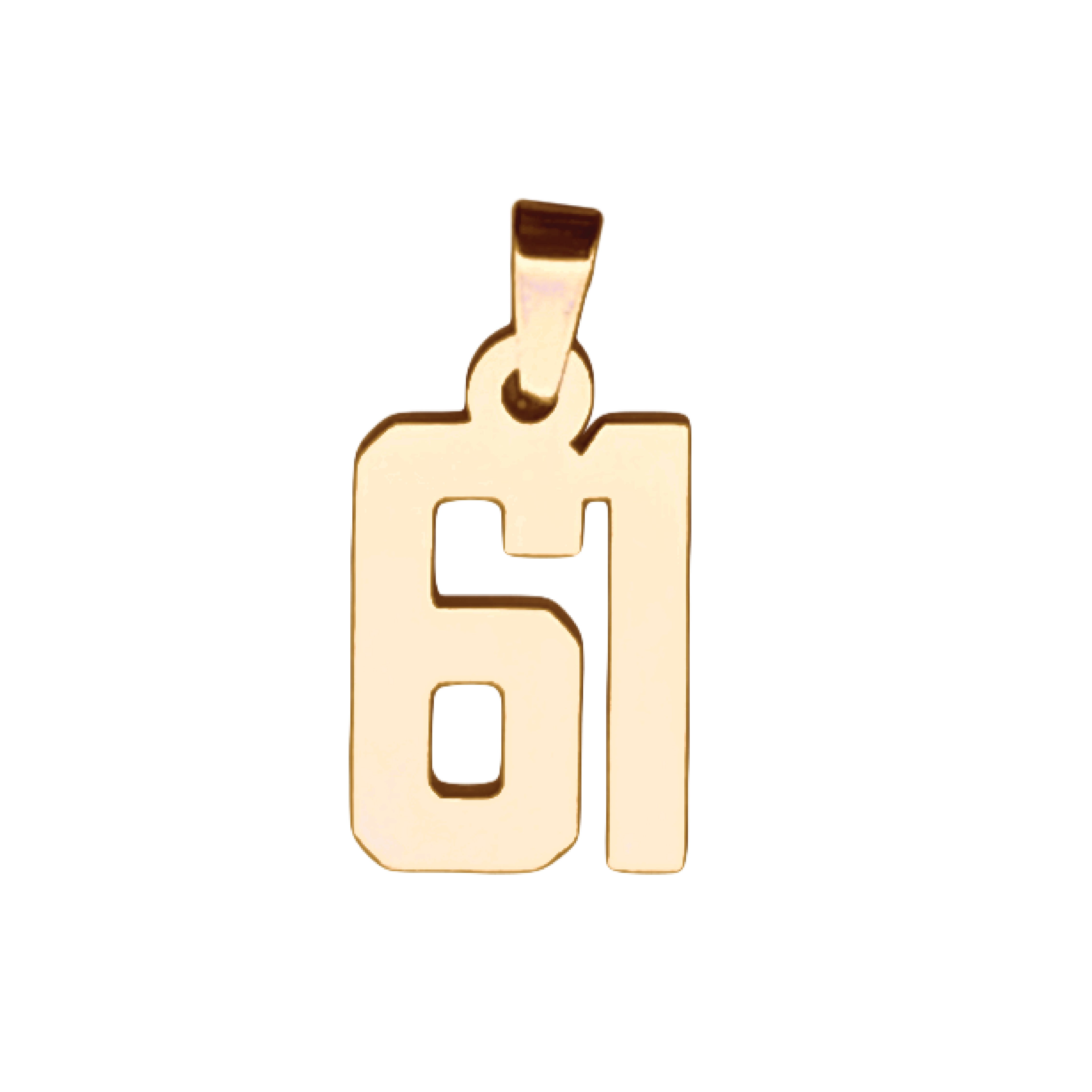 Custom Number Pendant Necklace - 14K Gold Plated Stainless Steel