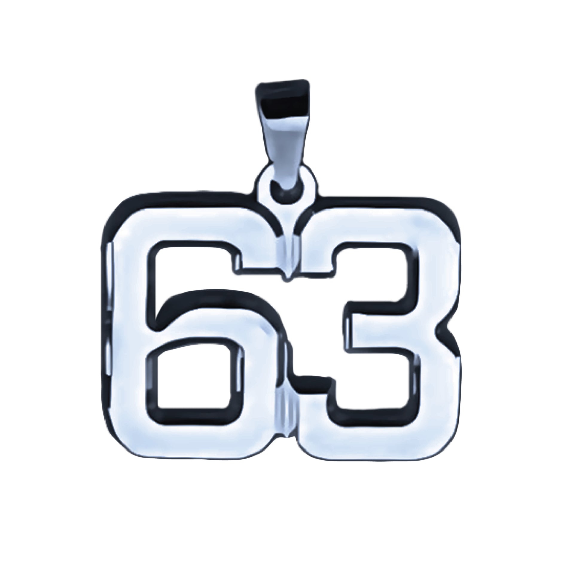 Pro Number Pendant - Stainless Steel