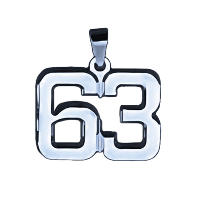 Pro Number Pendant - Stainless Steel