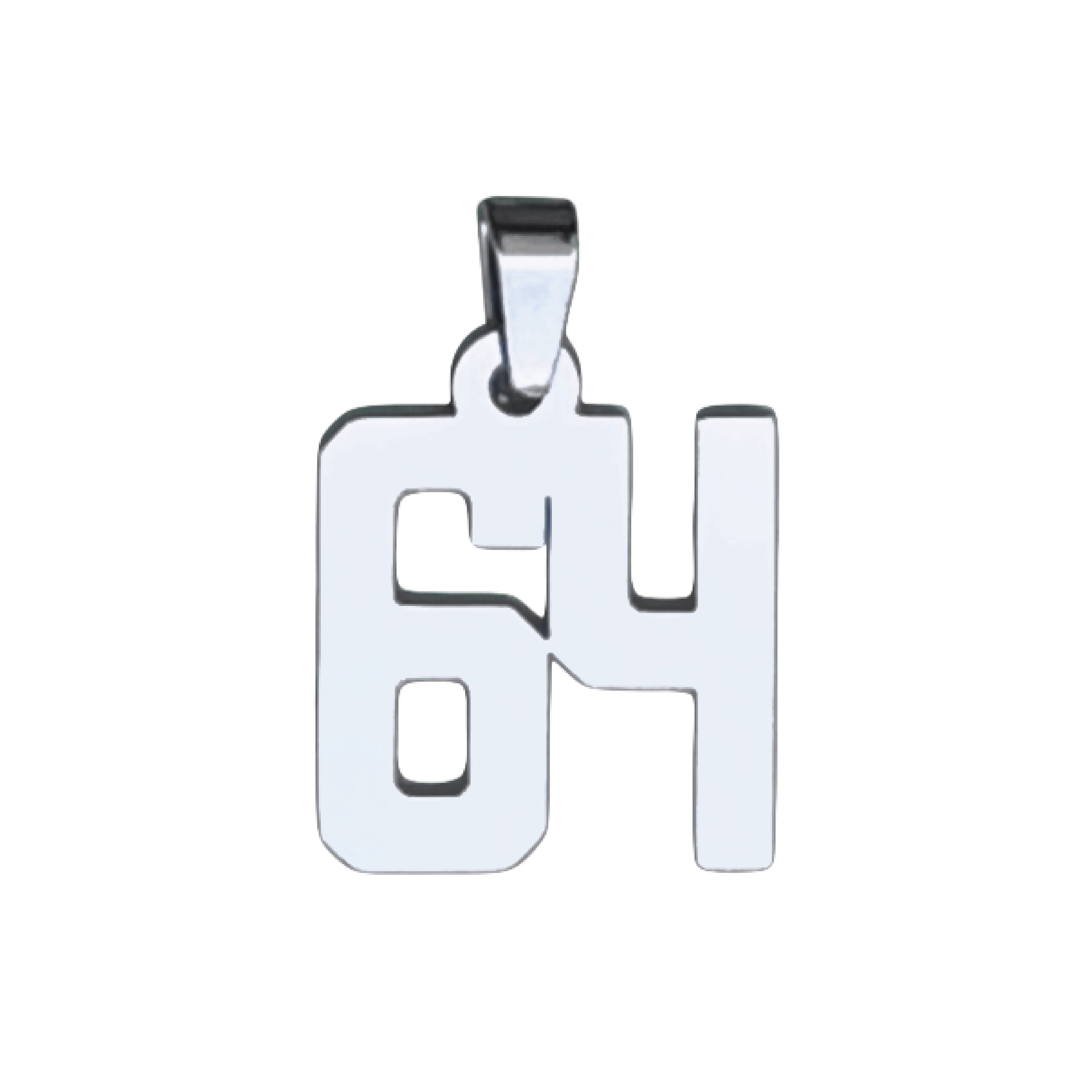 Custom Number Pendant Necklace - Stainless Steel