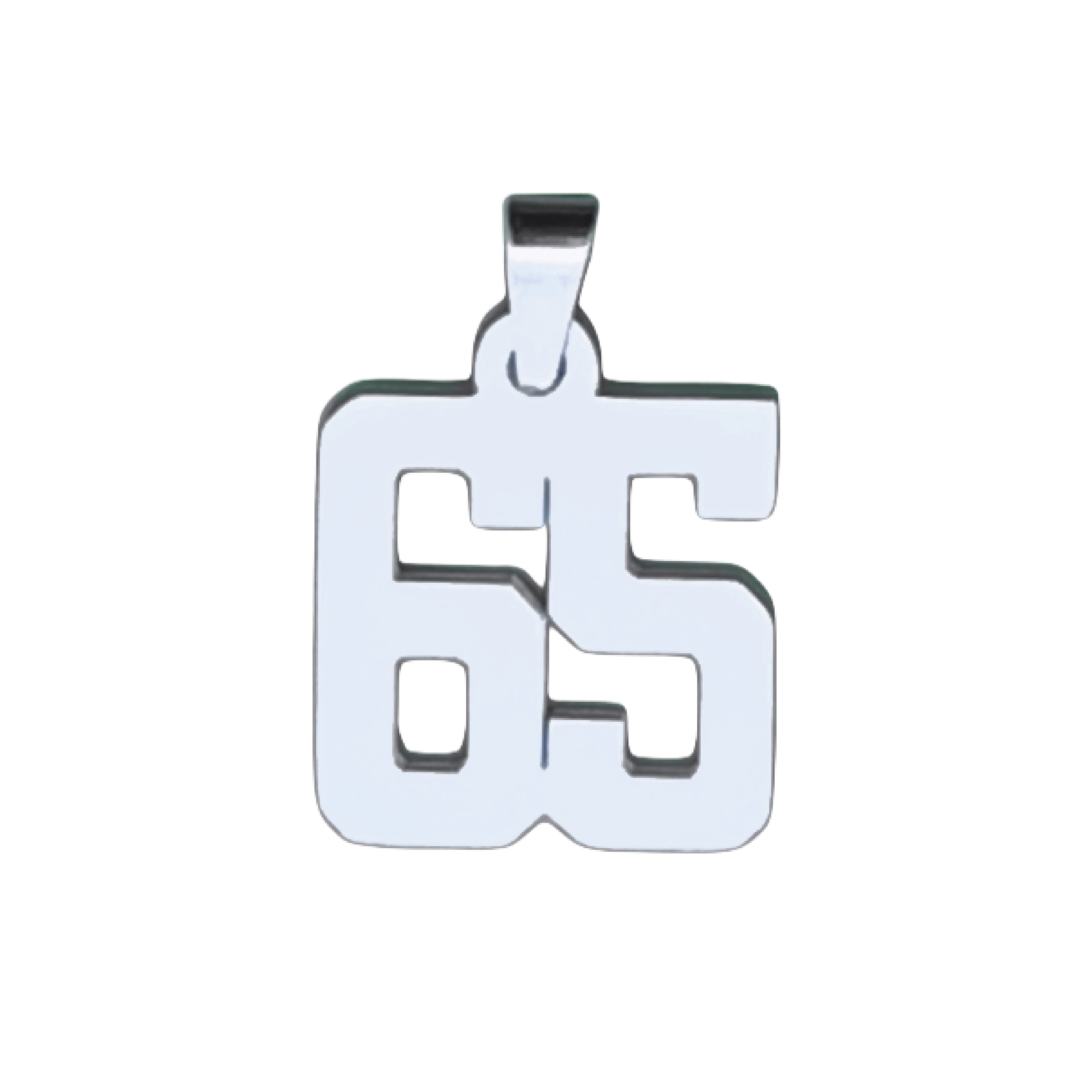 Custom Number Pendant Necklace - Stainless Steel