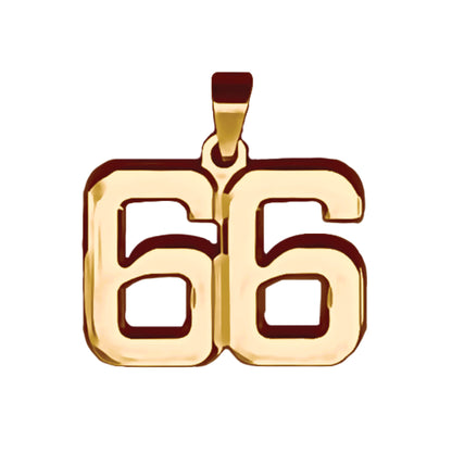 Pro Number Pendant - 14K Gold Plated Stainless Steel