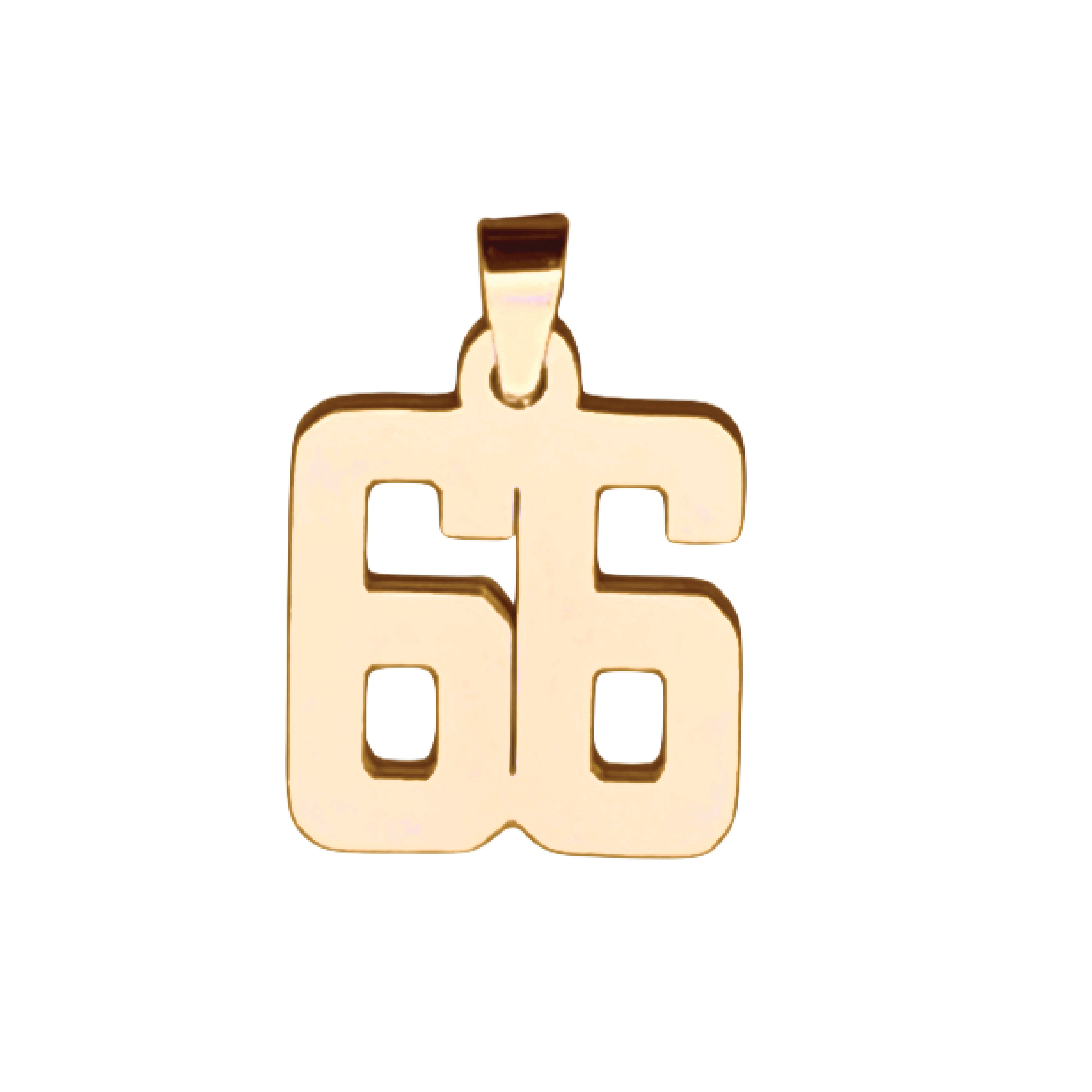 Custom Number Pendant Necklace - 14K Gold Plated Stainless Steel