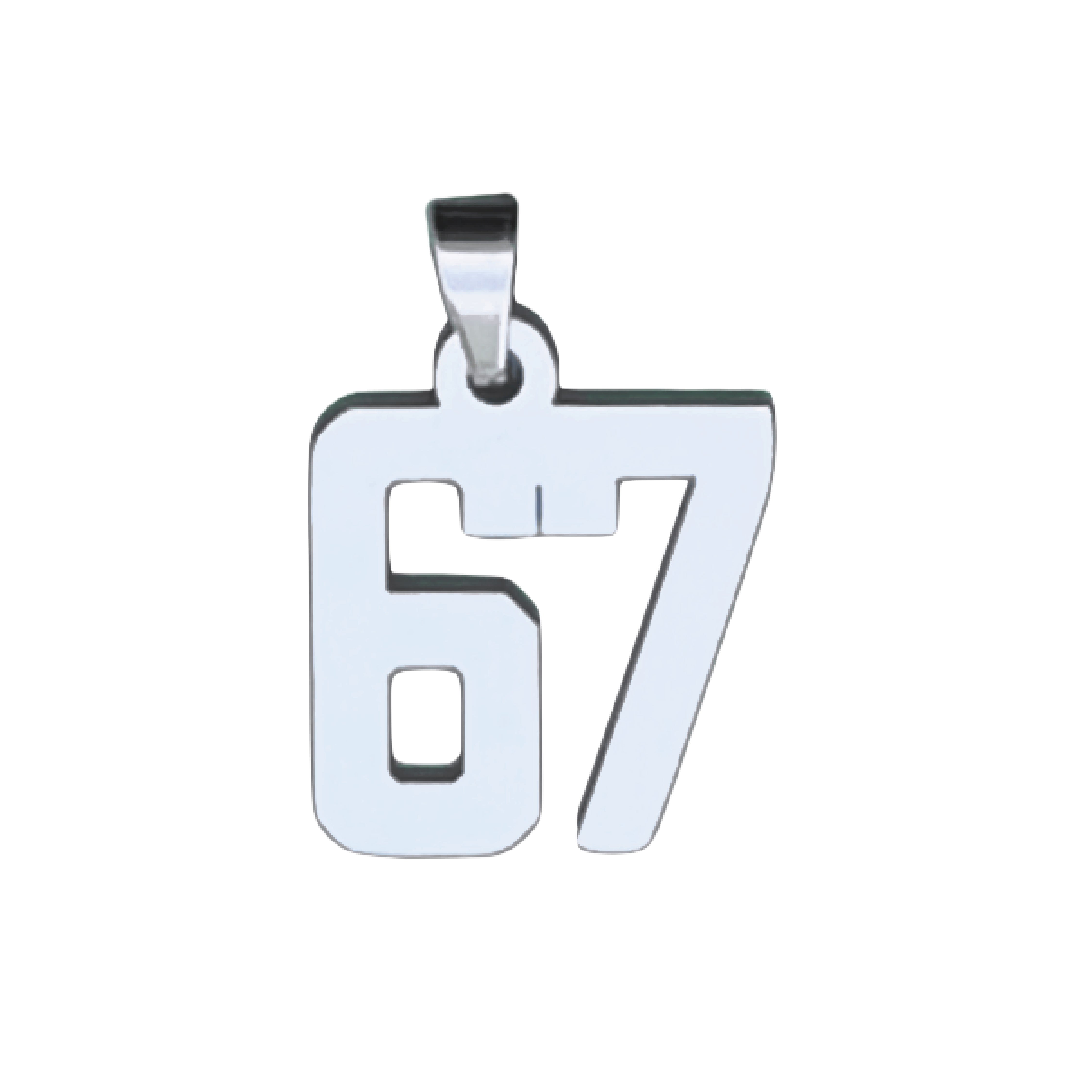 Custom Number Pendant Necklace - Stainless Steel