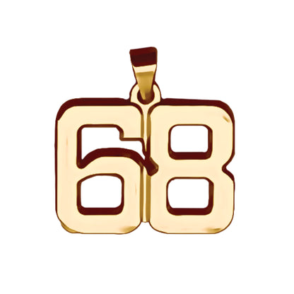 Pro Number Pendant - 14K Gold Plated Stainless Steel