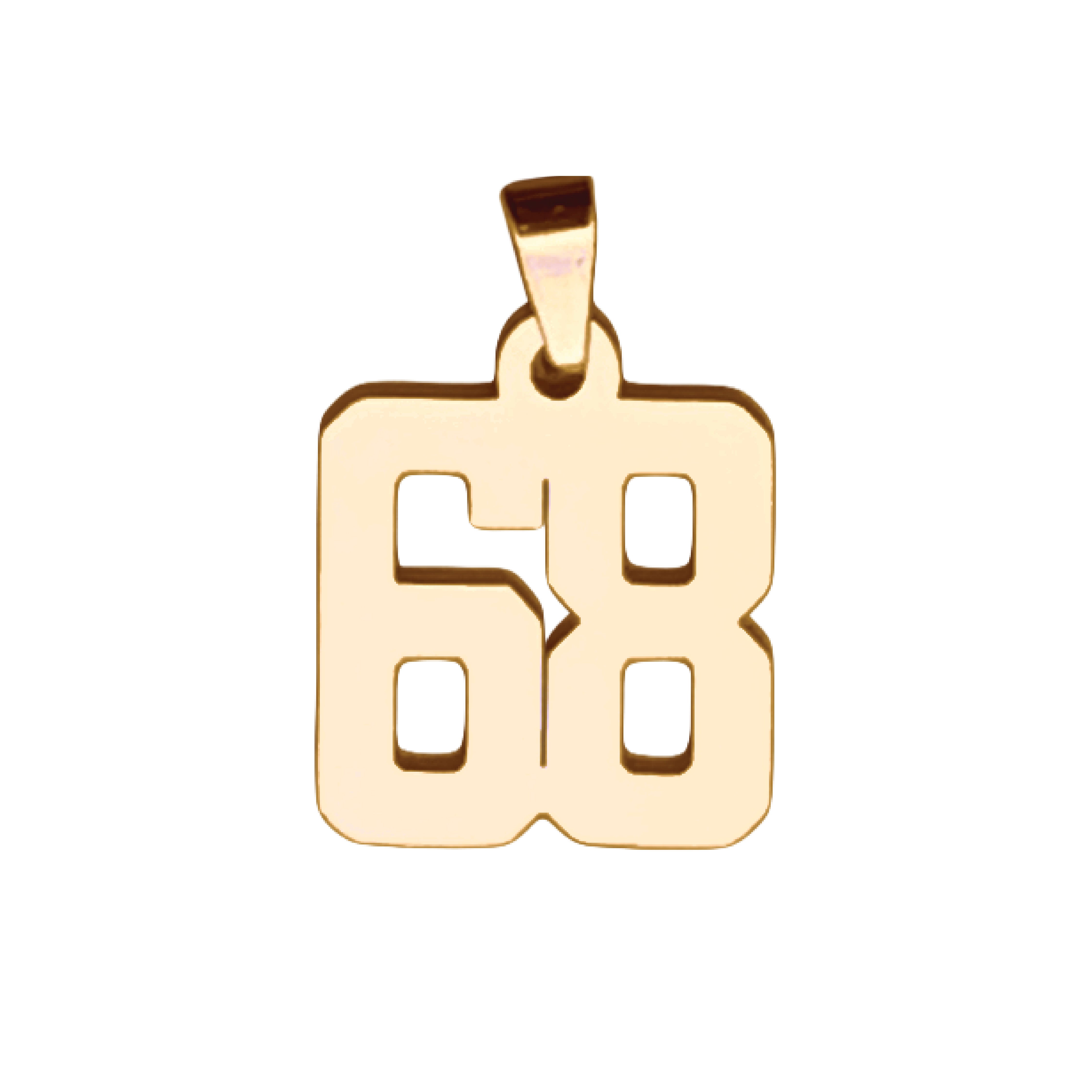 Custom Number Pendant Necklace - 14K Gold Plated Stainless Steel