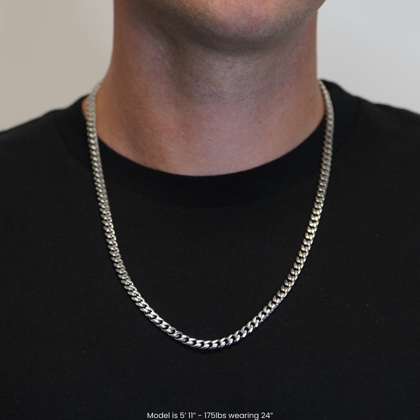 6mm Cuban Link Chain Necklace - Stainless Steel