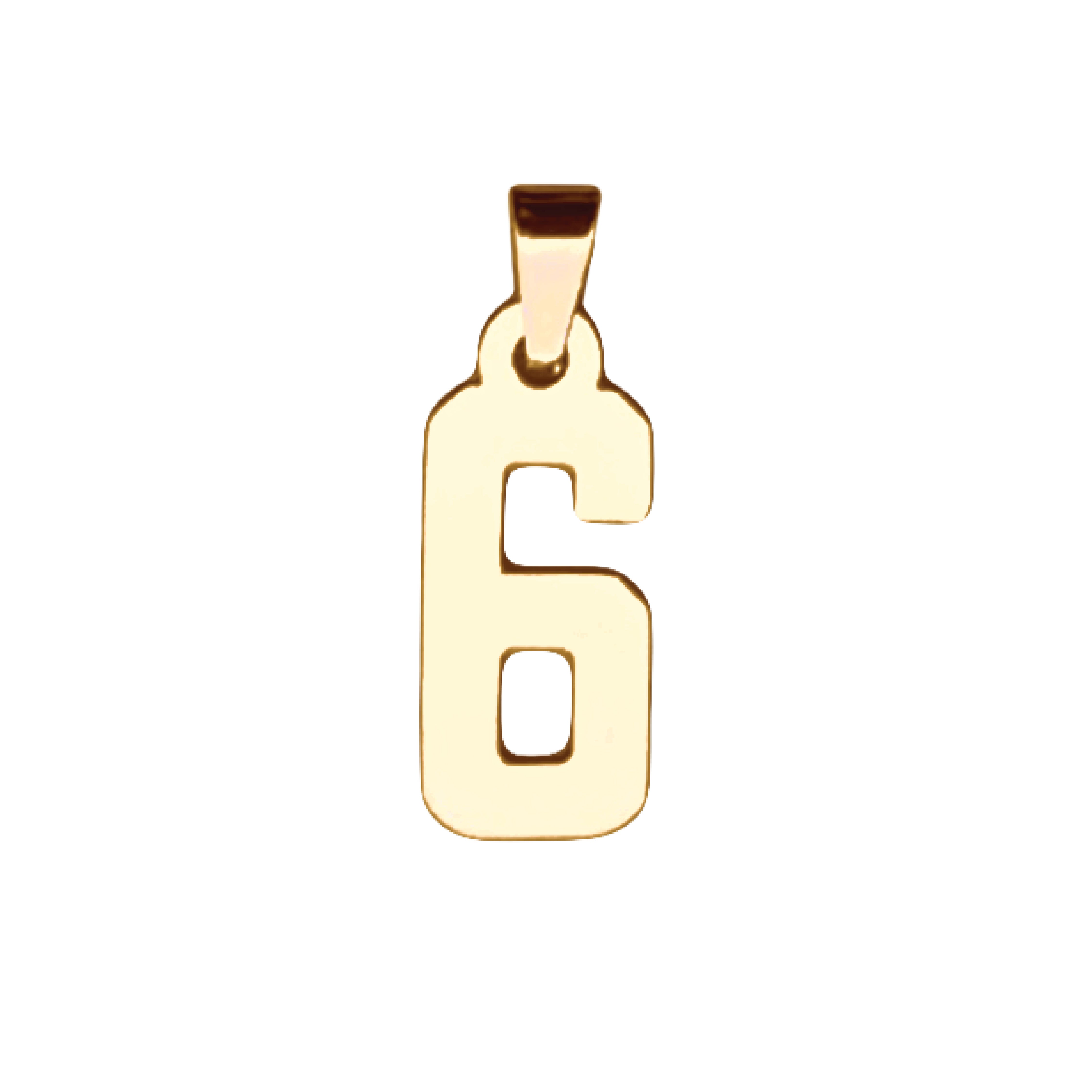 Custom Number Pendant Necklace - 14K Gold Plated Stainless Steel