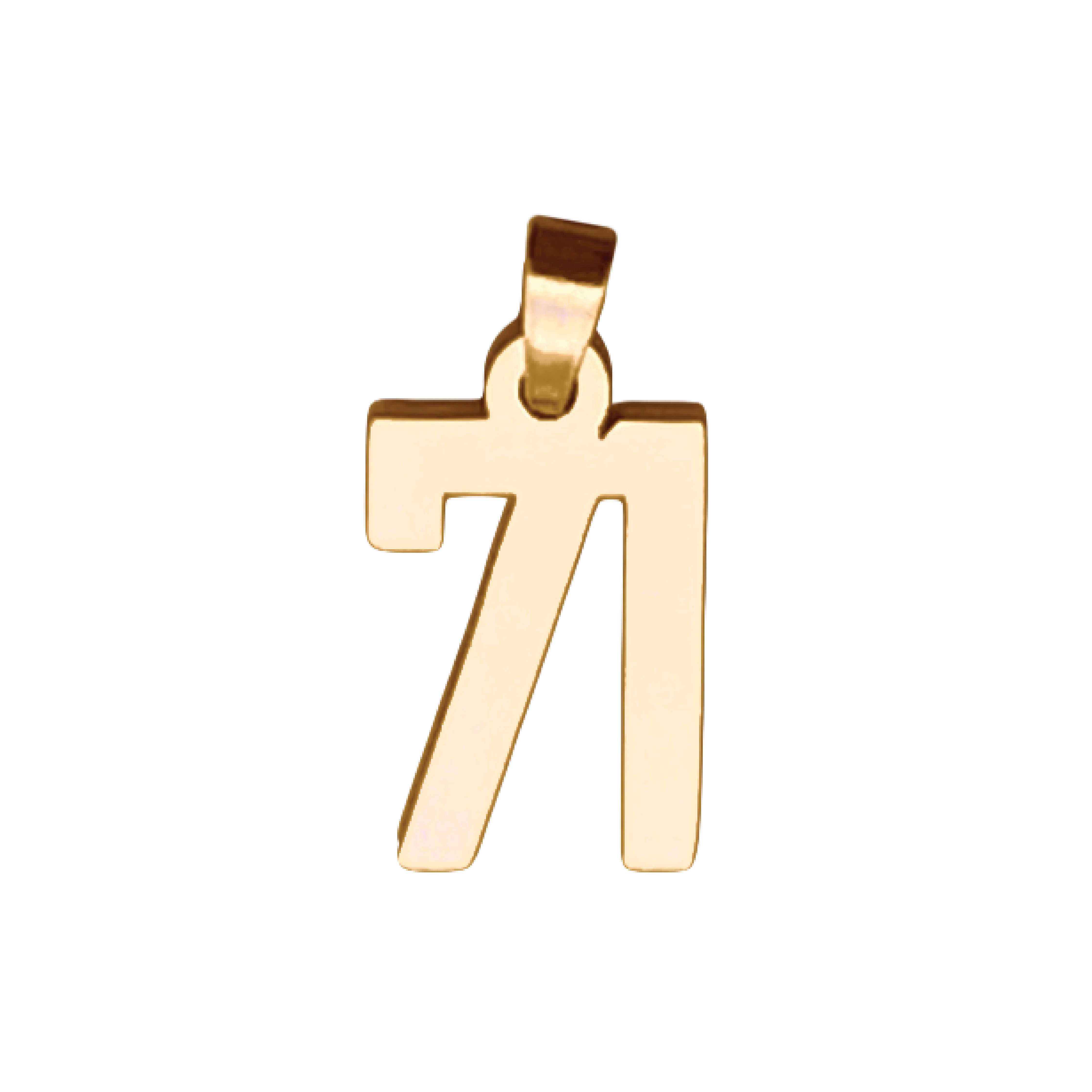 Custom Number Pendant Necklace - 14K Gold Plated Stainless Steel