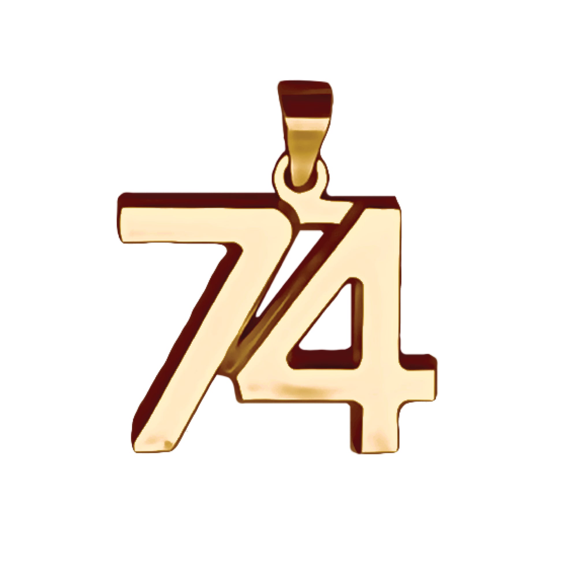 Pro Number Pendant - 14K Gold Plated Stainless Steel