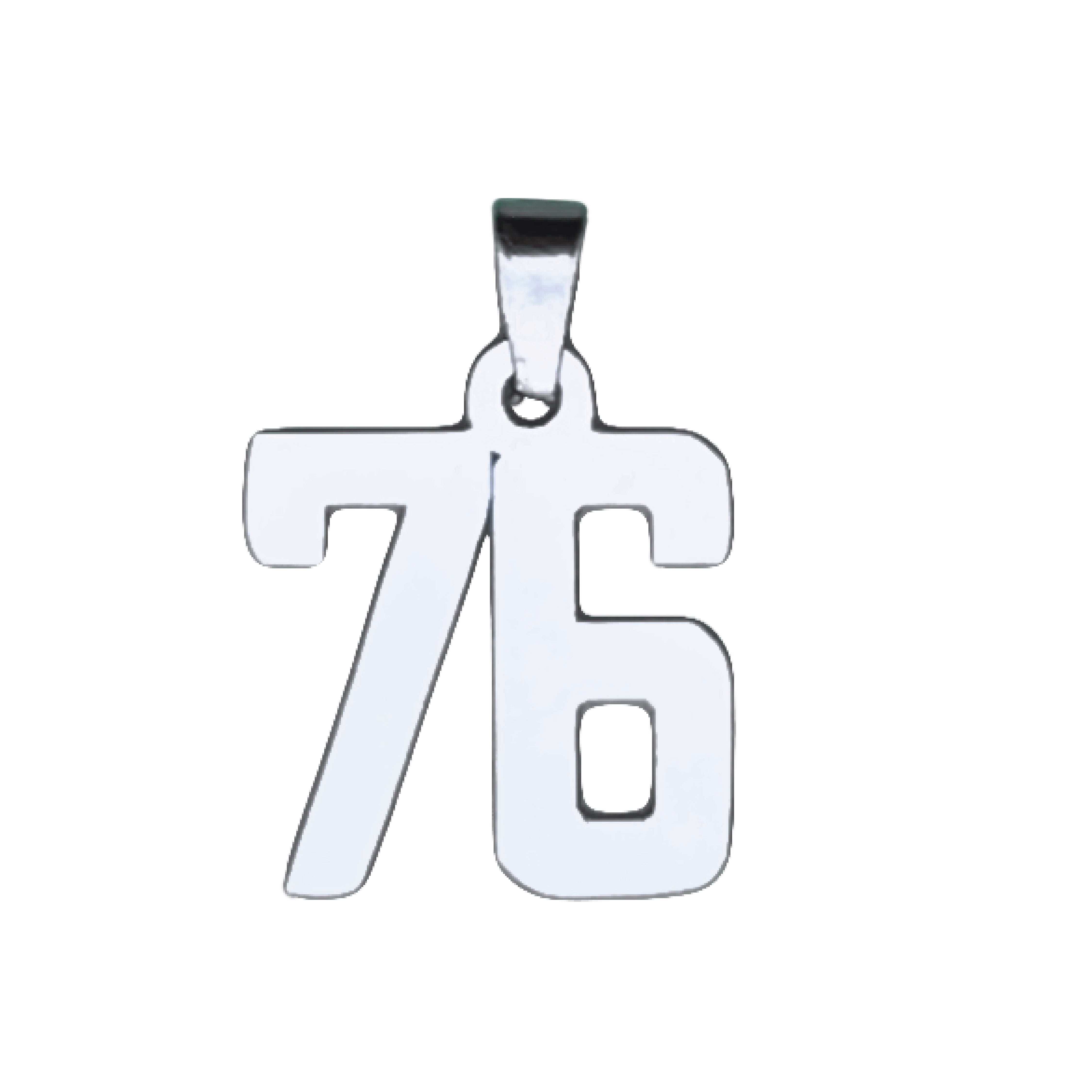 Custom Number Pendant Necklace - Stainless Steel