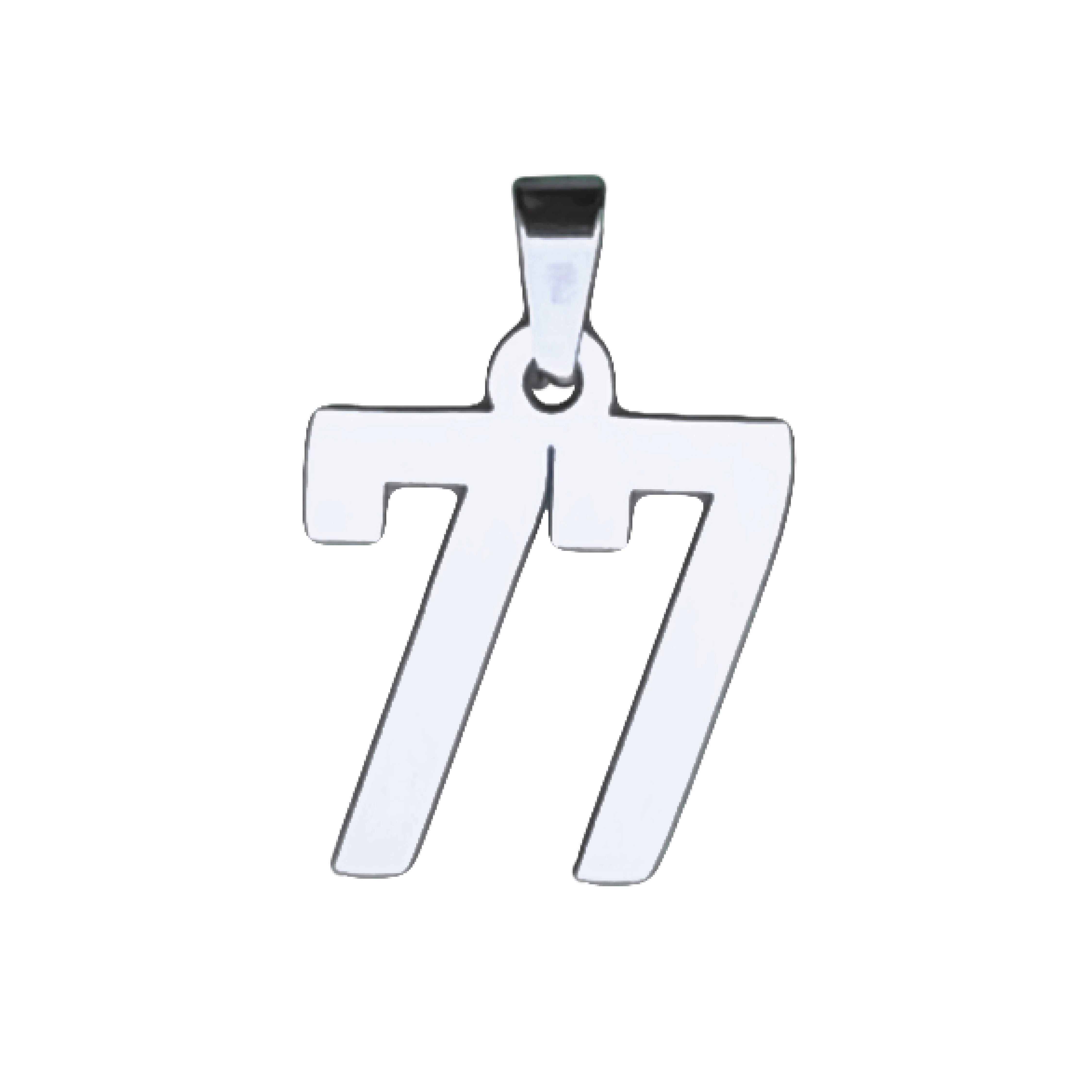 Custom Number Pendant Necklace - Stainless Steel