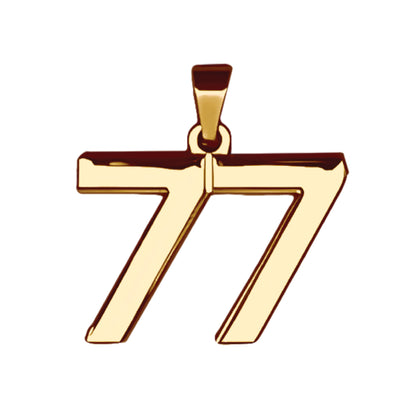 Pro Number Pendant - 14K Gold Plated Stainless Steel