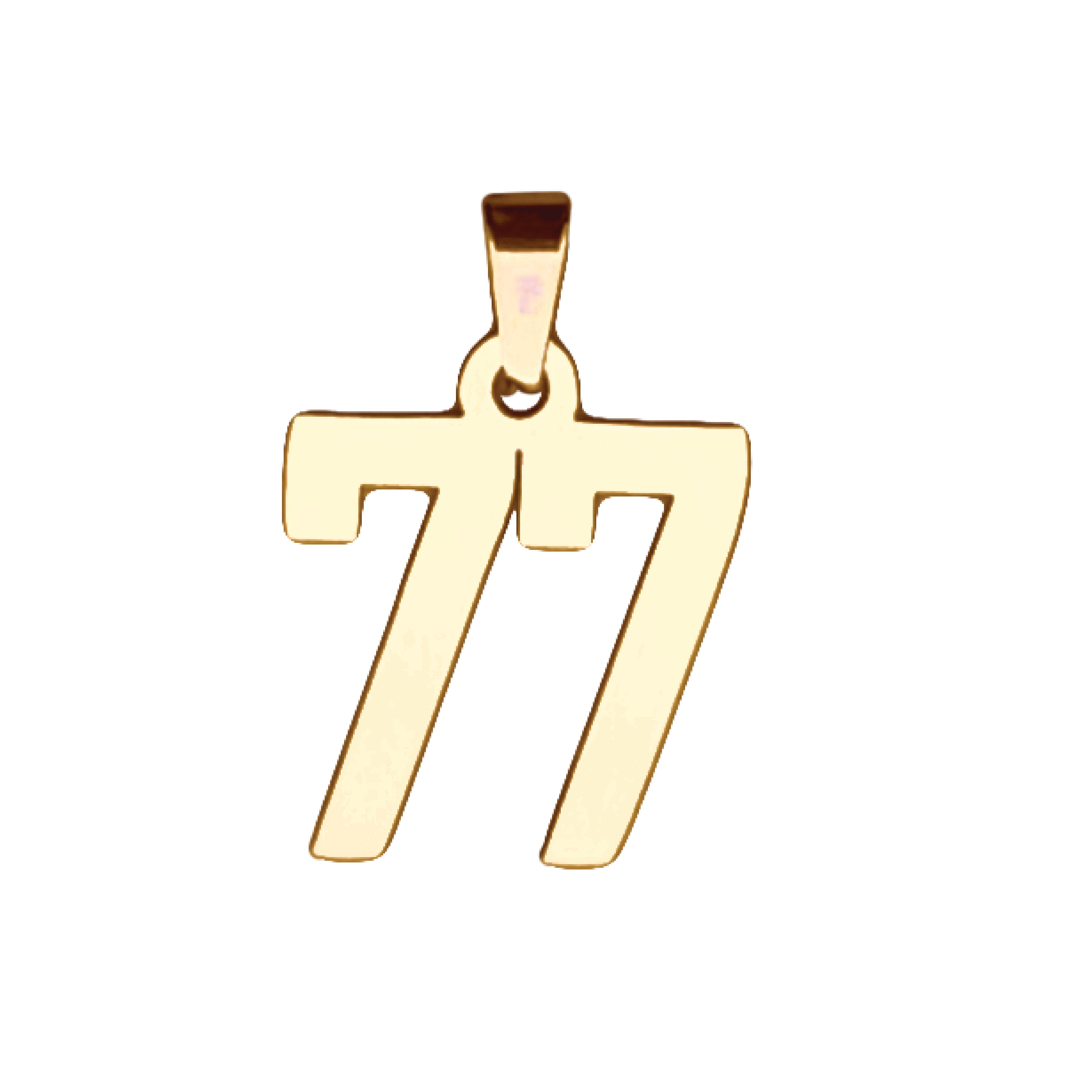Custom Number Pendant Necklace - 14K Gold Plated Stainless Steel