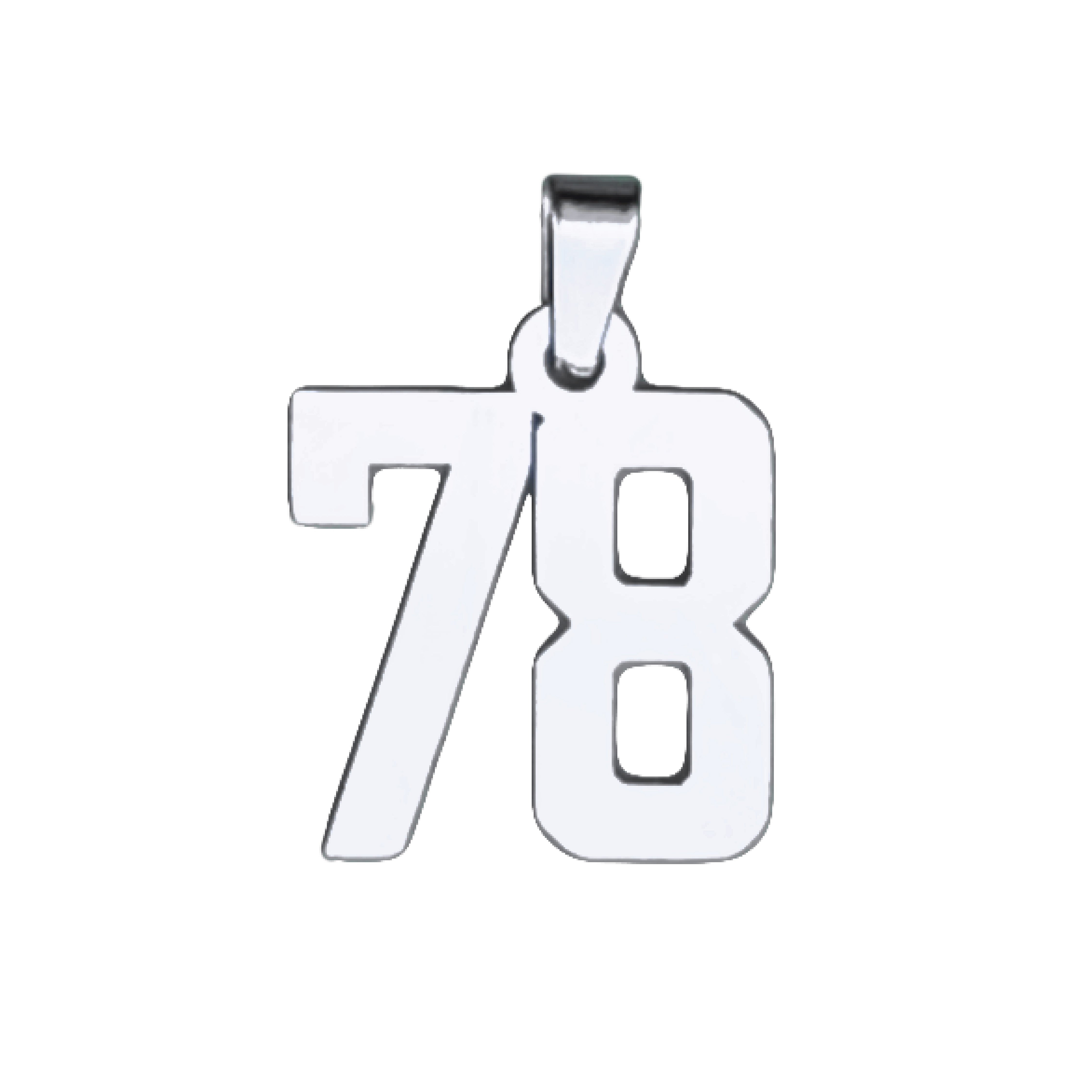 Custom Number Pendant Necklace - Stainless Steel