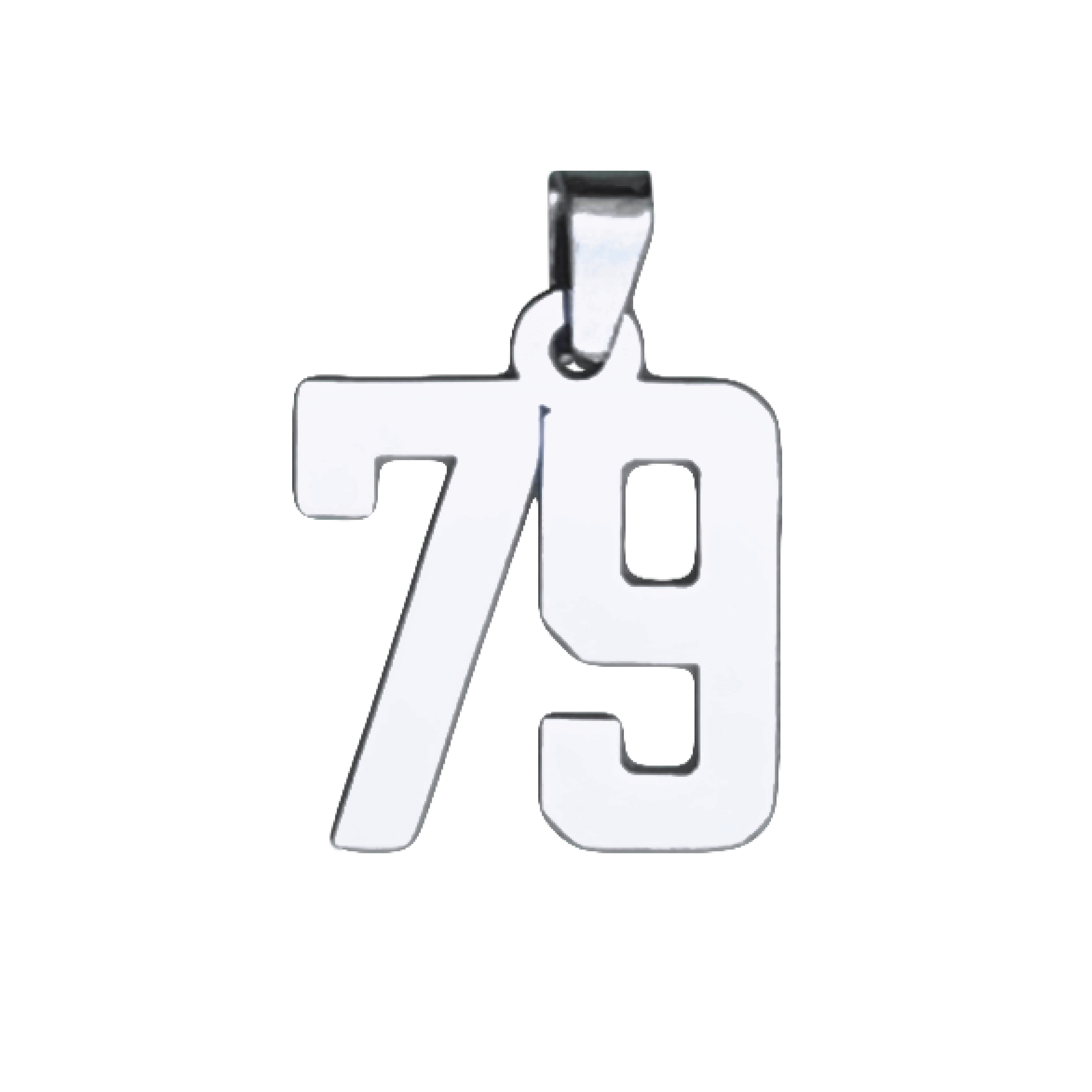 Custom Number Pendant Necklace - Stainless Steel