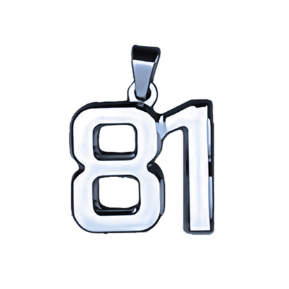 Pro Number Pendant - Stainless Steel