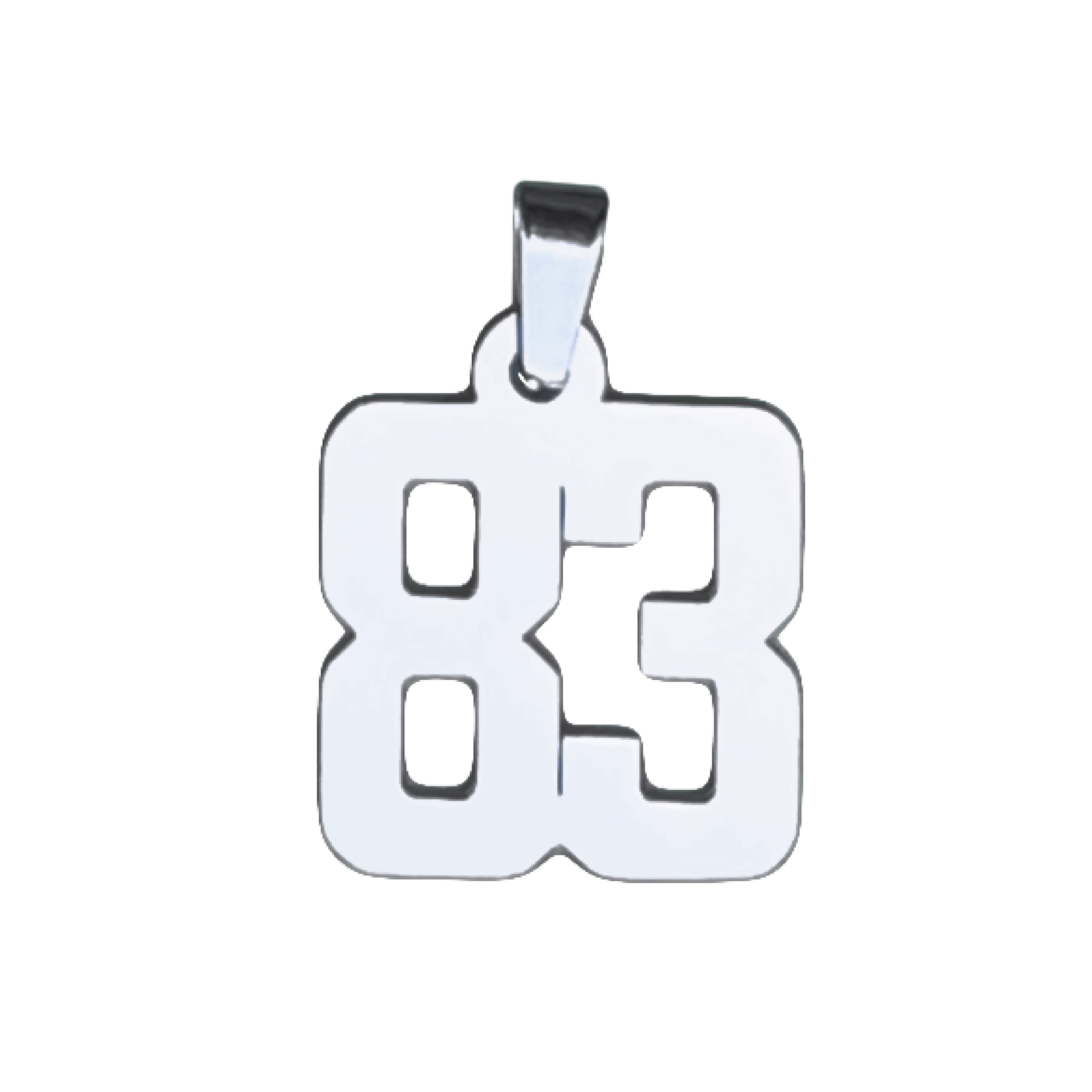 Custom Number Pendant Necklace - Stainless Steel