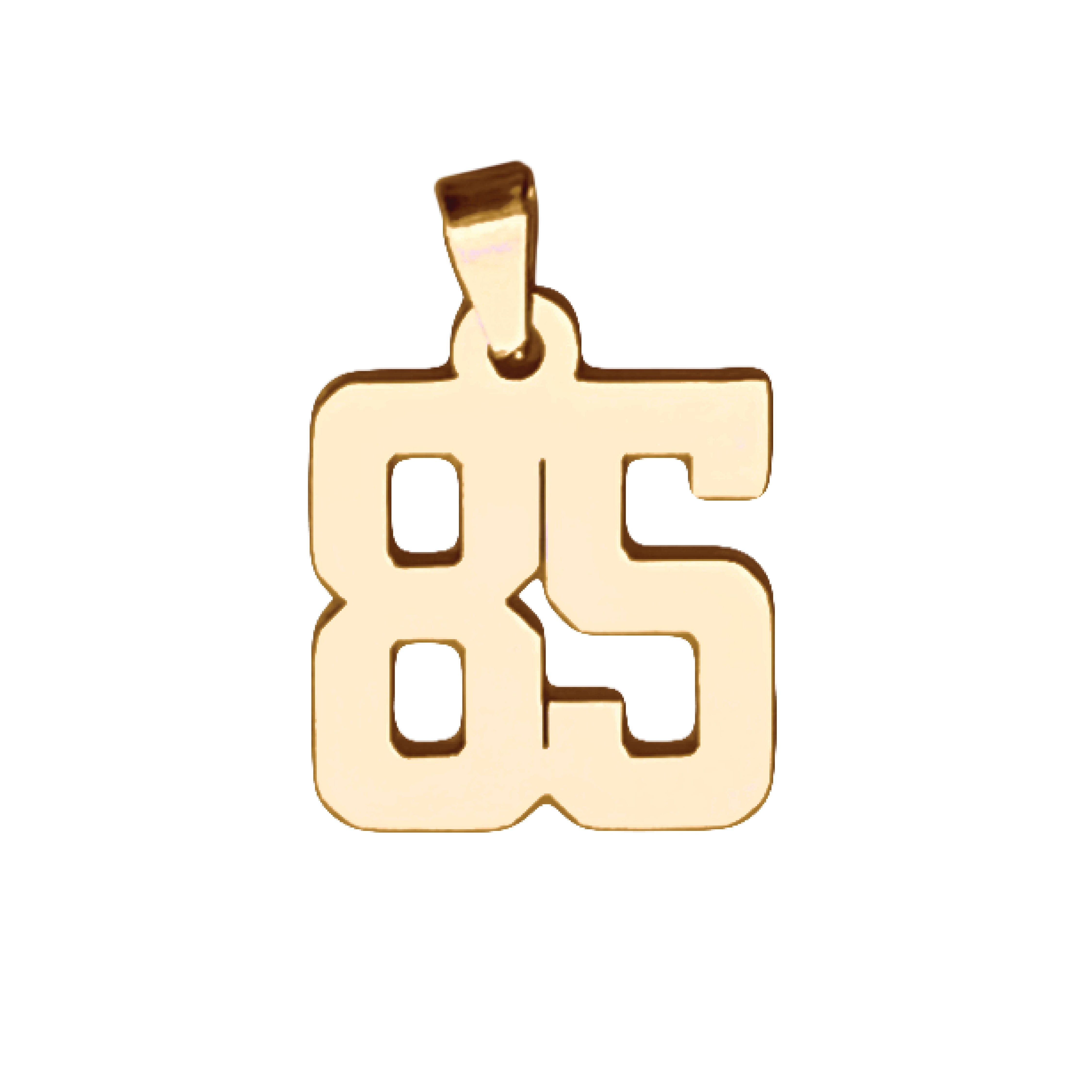 Custom Number Pendant Necklace - 14K Gold Plated Stainless Steel